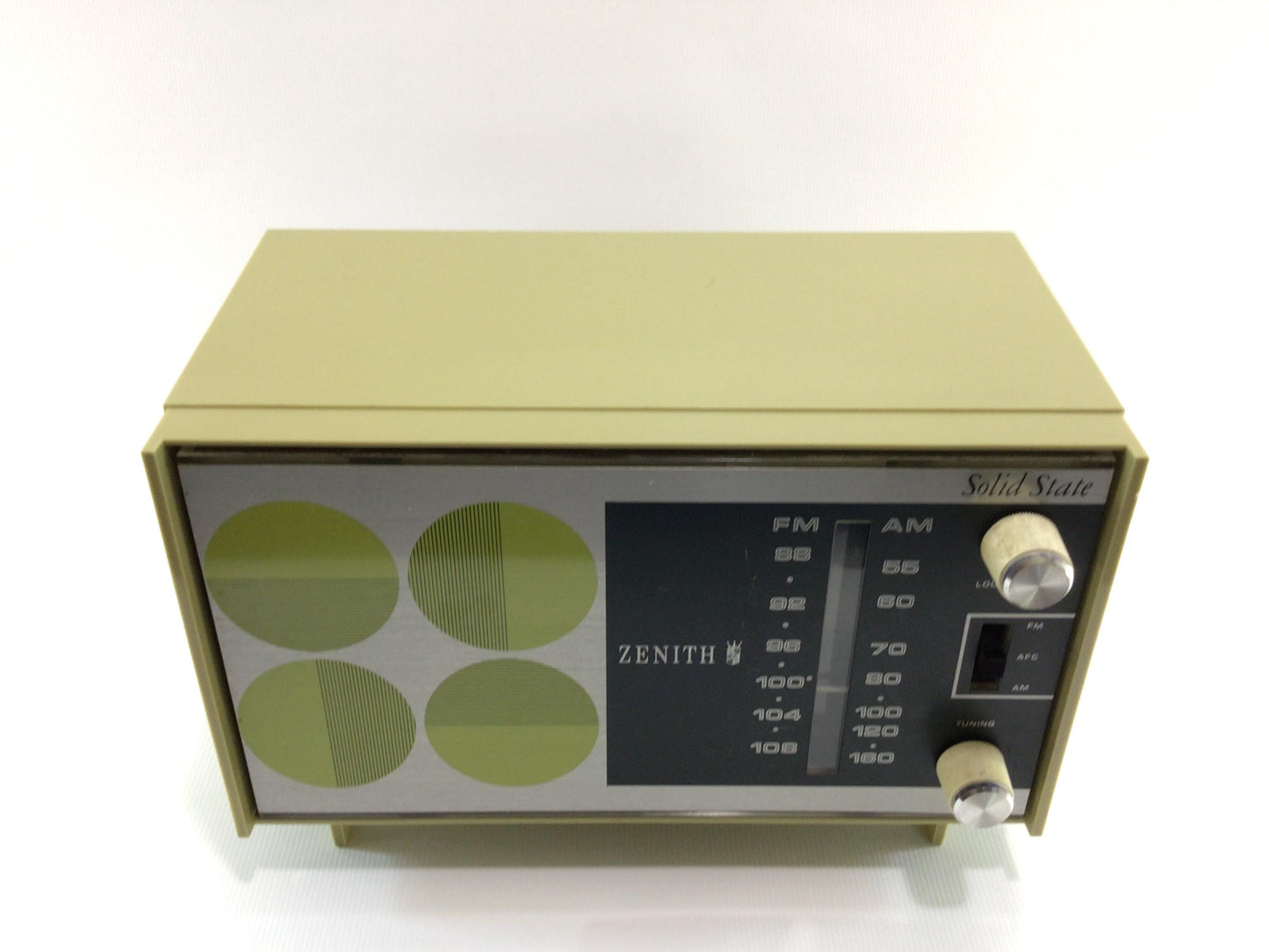 Zenith Solid State AM FM Radio Avocado Green Model S-14037 Retro Kitchen Countertop Vintage Audio Electronics