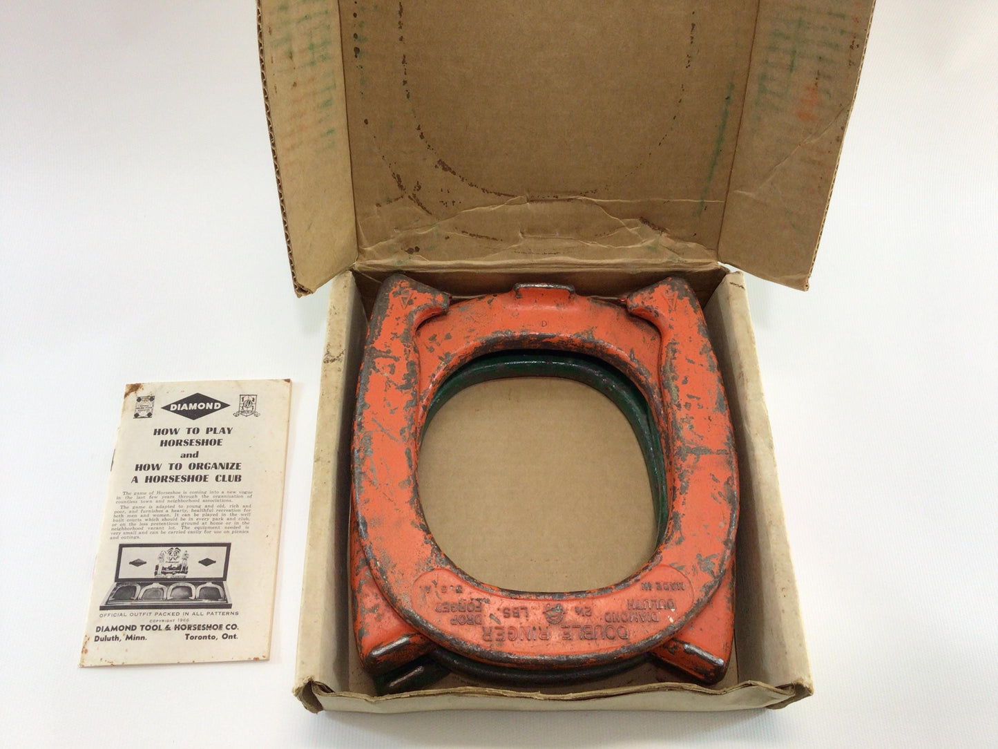 Diamond Double Ringer Pitching Horseshoes Vintage Quality Made in USA Outdoor Activity Lawn Game