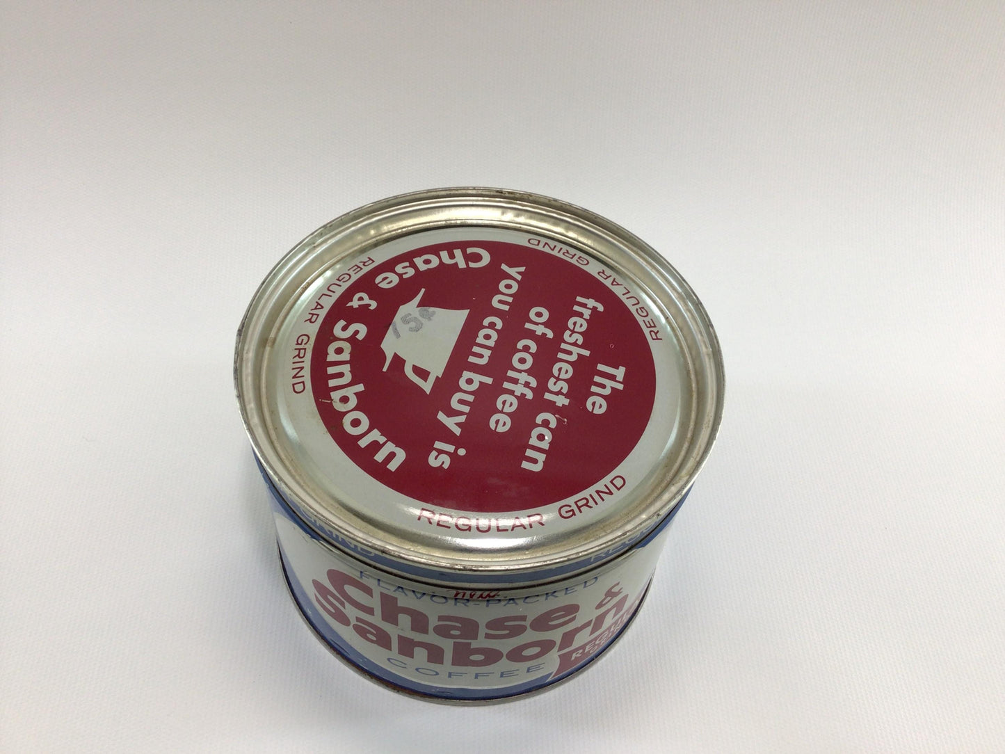 Chase & Sanborn Coffee Tin 1 lb Dome Top Can Advertising Kitchen Store Decor Display Collectible