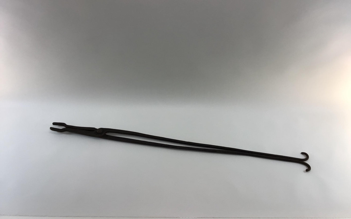 Blacksmith Forge 32" Flat Nose Tongs Hand Made Antique Wrought Iron Rustic Primitive Hand Tool