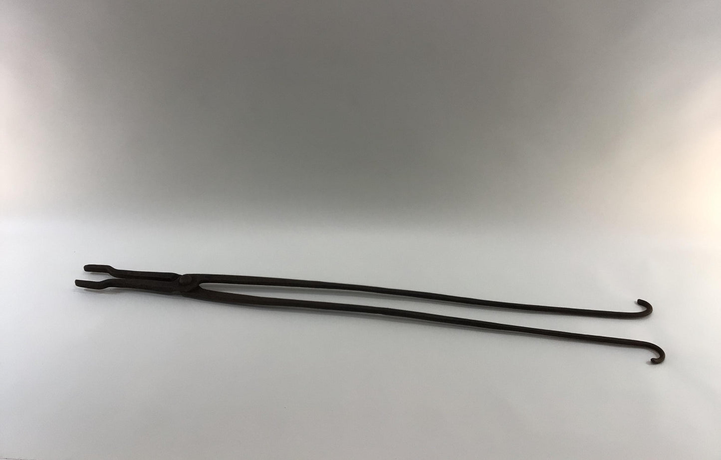 Blacksmith Forge 32" Flat Nose Tongs Hand Made Antique Wrought Iron Rustic Primitive Hand Tool