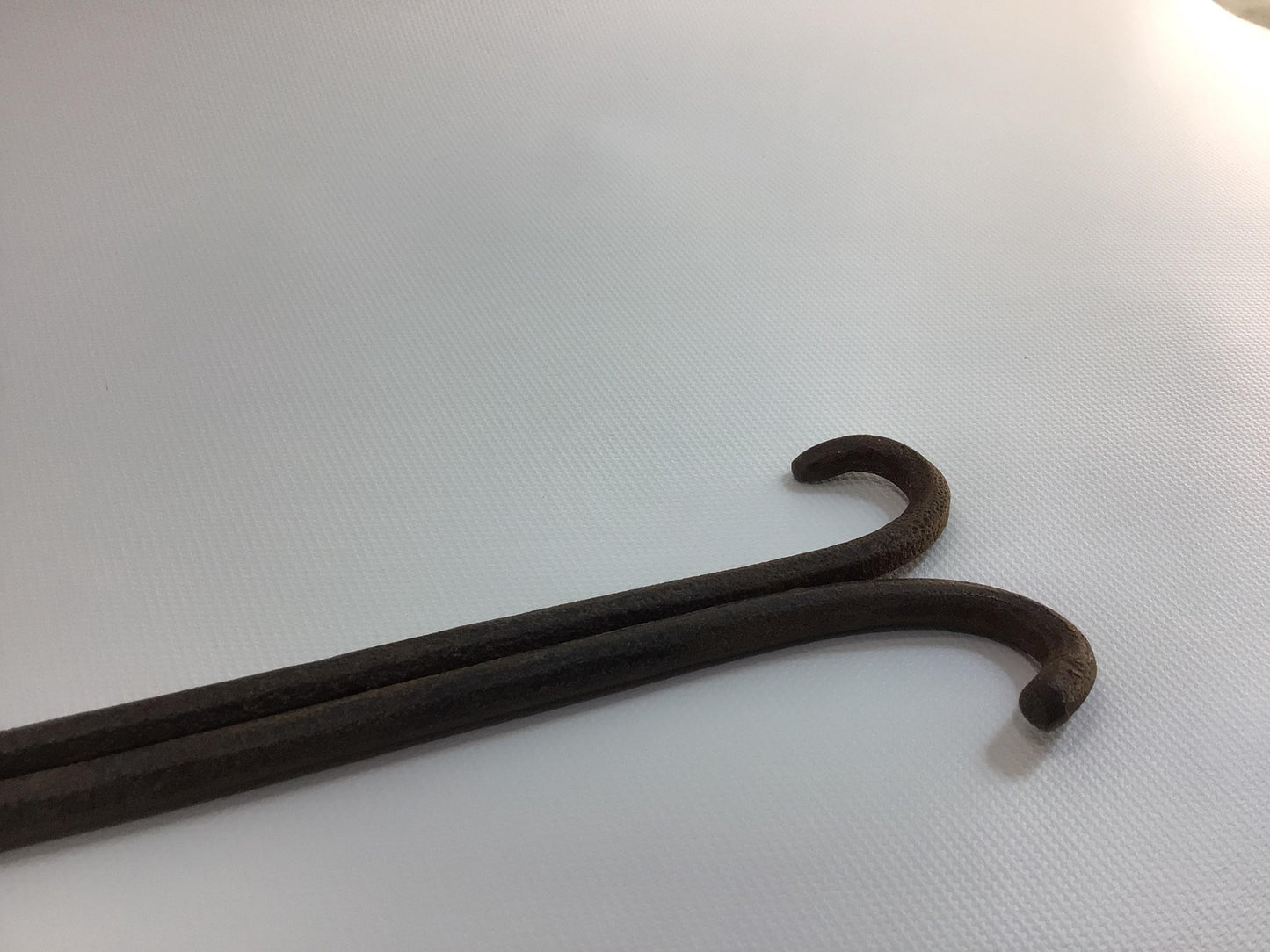 Blacksmith Forge 32" Flat Nose Tongs Hand Made Antique Wrought Iron Rustic Primitive Hand Tool