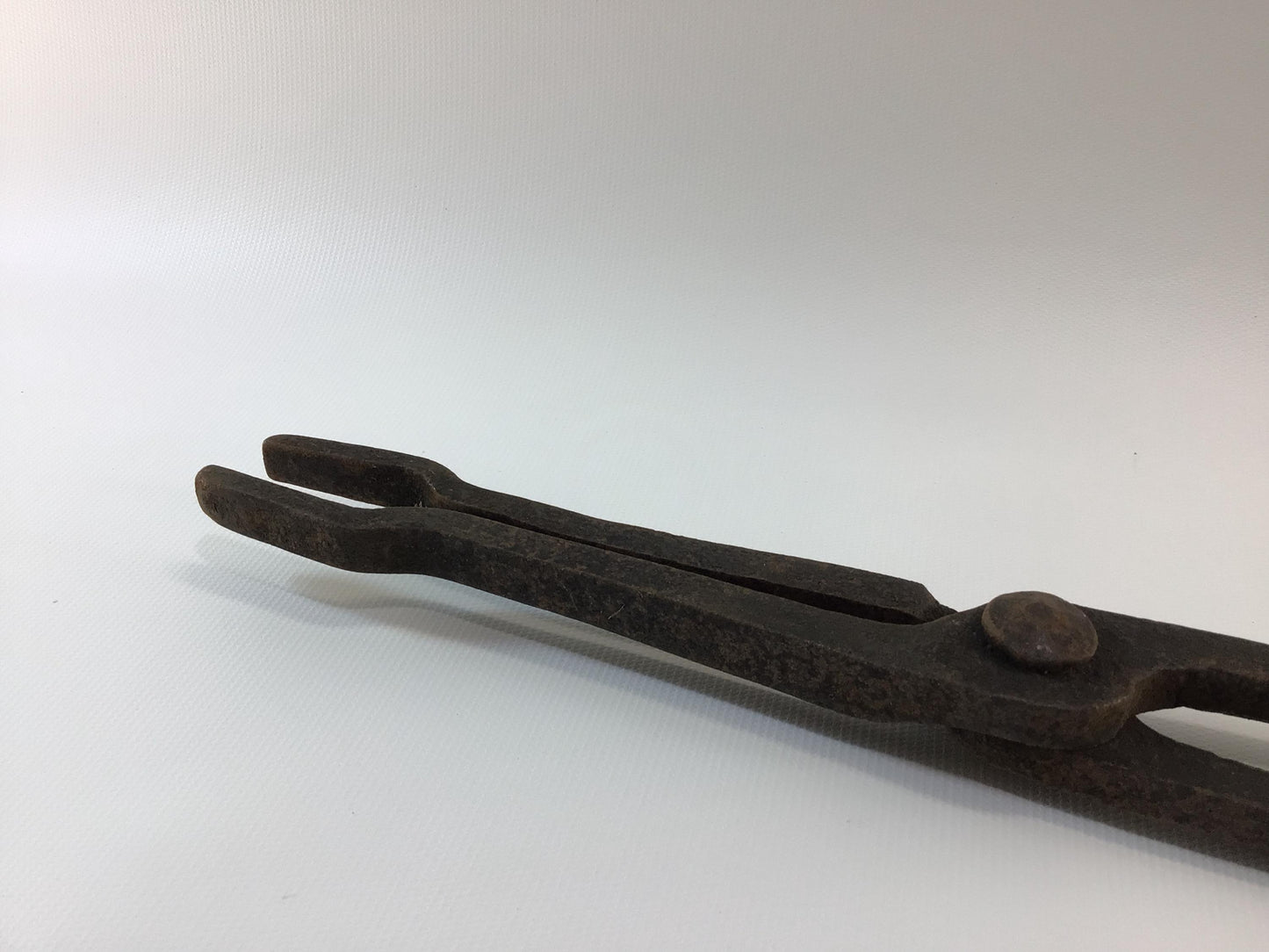 Blacksmith Forge 32" Flat Nose Tongs Hand Made Antique Wrought Iron Rustic Primitive Hand Tool