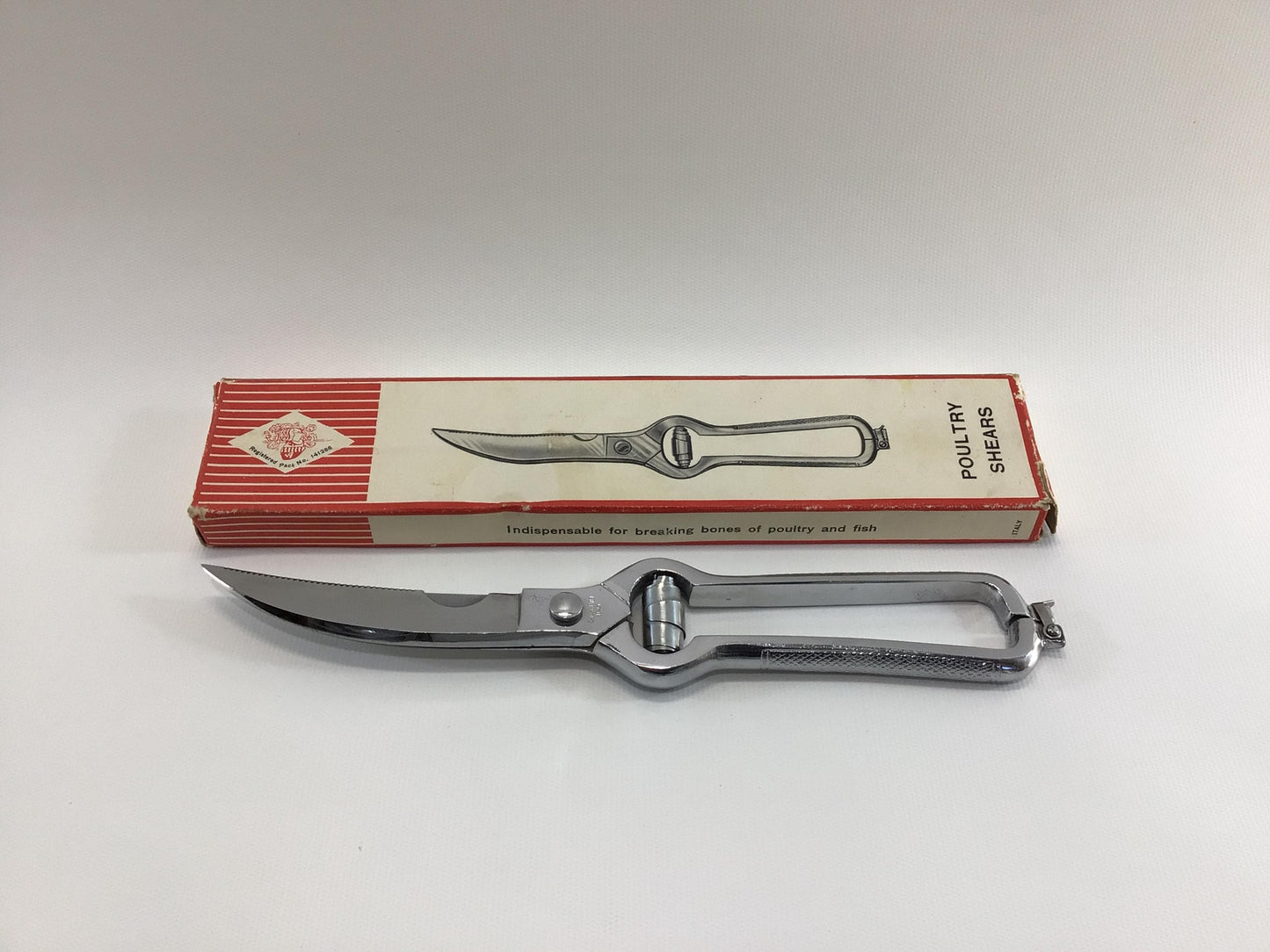 Poultry Shears Quality Made in Italy Chrome Plated Vintage Kitchen Utensil - NOS Unused