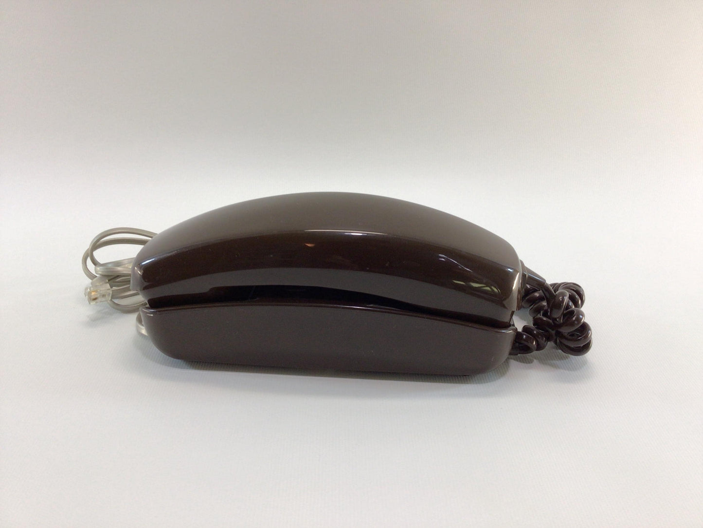 Trimline Telephone Brown ITT Model K200 Rotary Landline Vintage Analog Phone