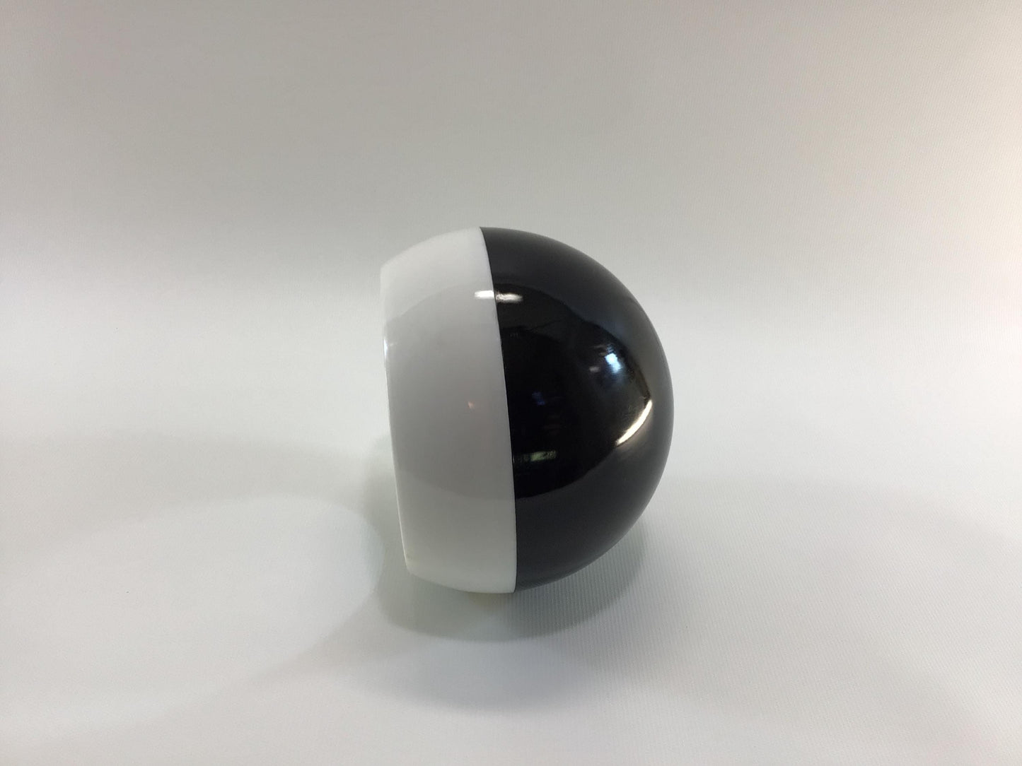 Mirror-Go-Round by Dennie-O Retro Ball Mirror / Sewing Thread Box Mid Century Black and White Hard Plastic Vanity Decor