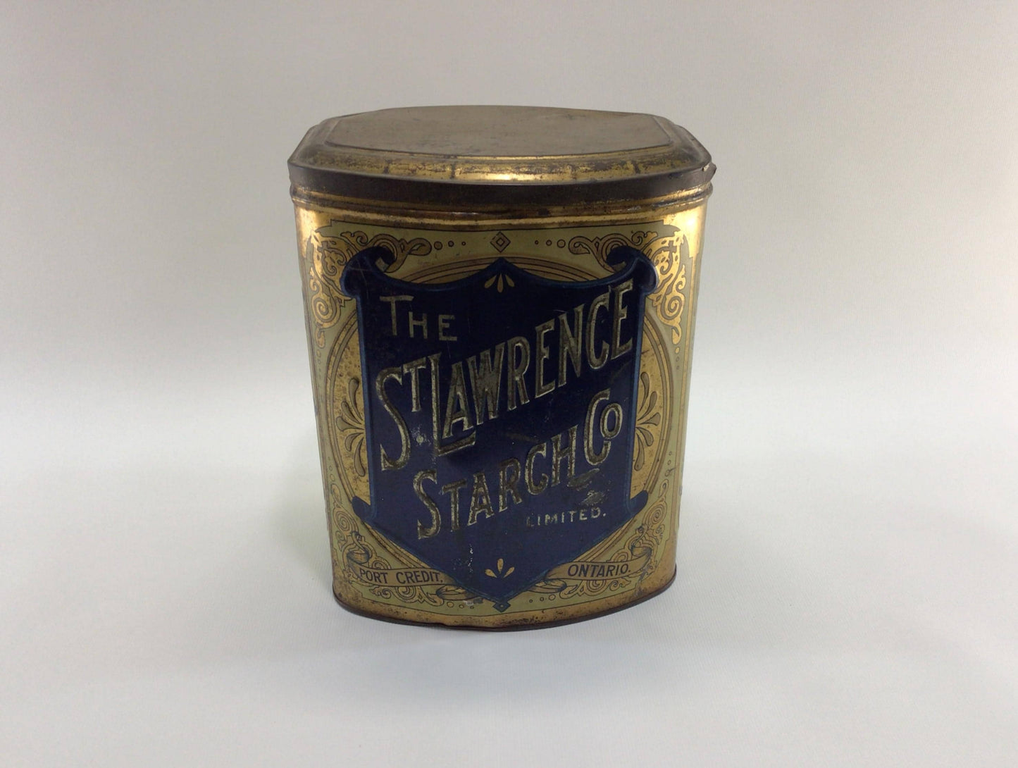 St Lawrence Ivory Gloss Starch 6 lb Advertising Tin Rustic Country Kitchen Decor 1897 Diamond Jubilee Pack