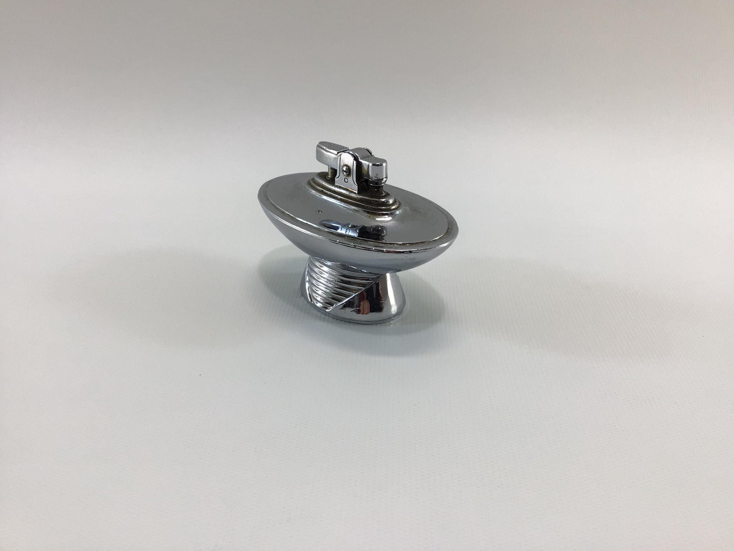 Art Deco Style Ronson Table Lighter Nickel Chrome Finish Quality Made Mid Century Tobacciana Home Decor