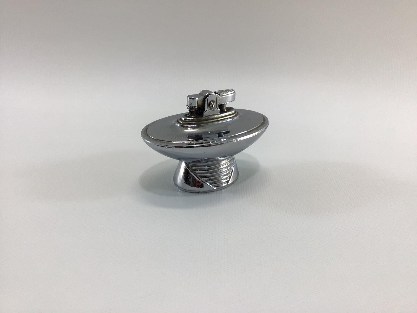 Art Deco Style Ronson Table Lighter Nickel Chrome Finish Quality Made Mid Century Tobacciana Home Decor