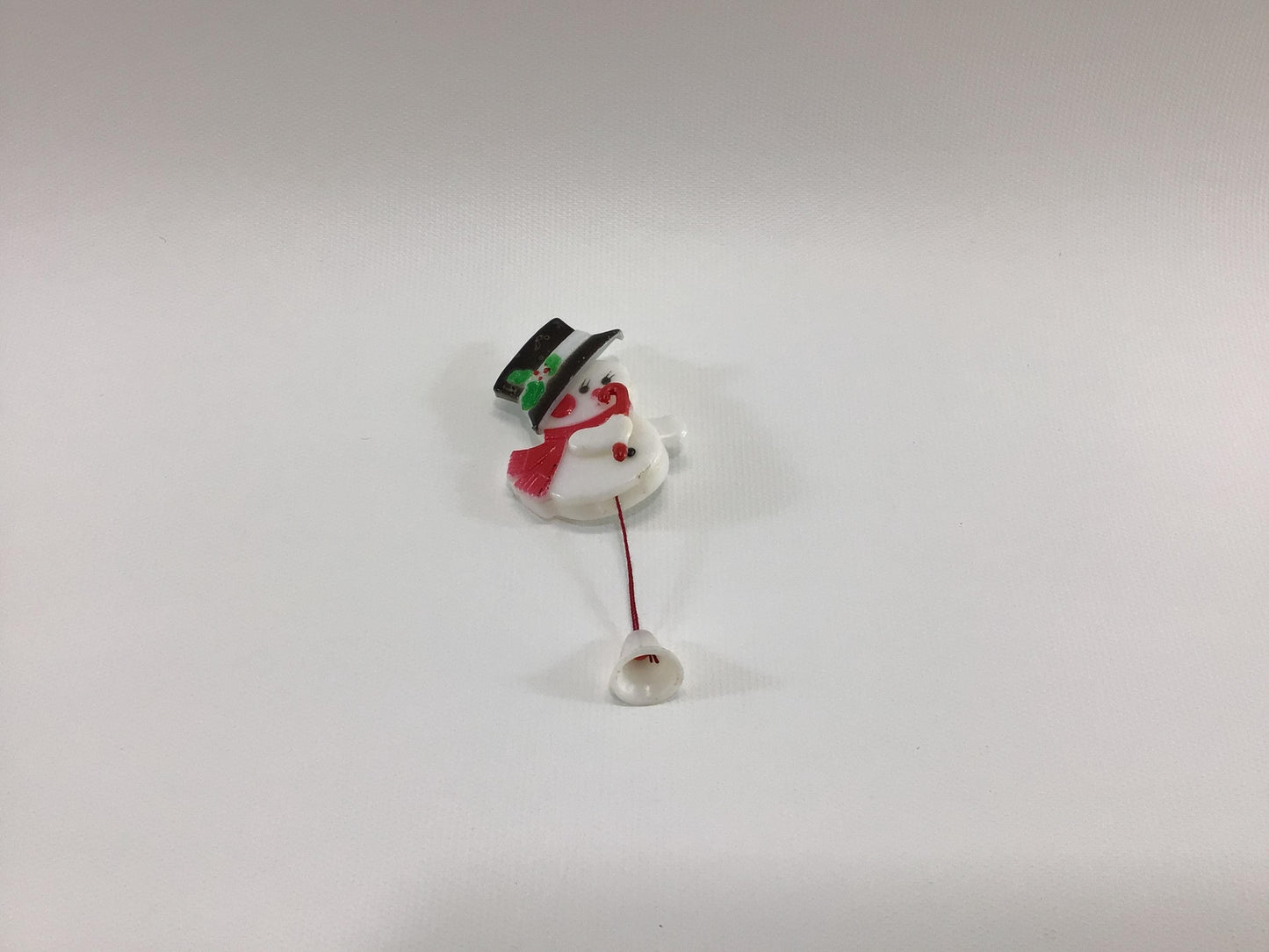 Hard Plastic Articulated Snowman Brooch Vintage Christmas Pull Toy Pin 1970s Christmas Kitschy Nostalgic Holiday Jewelry
