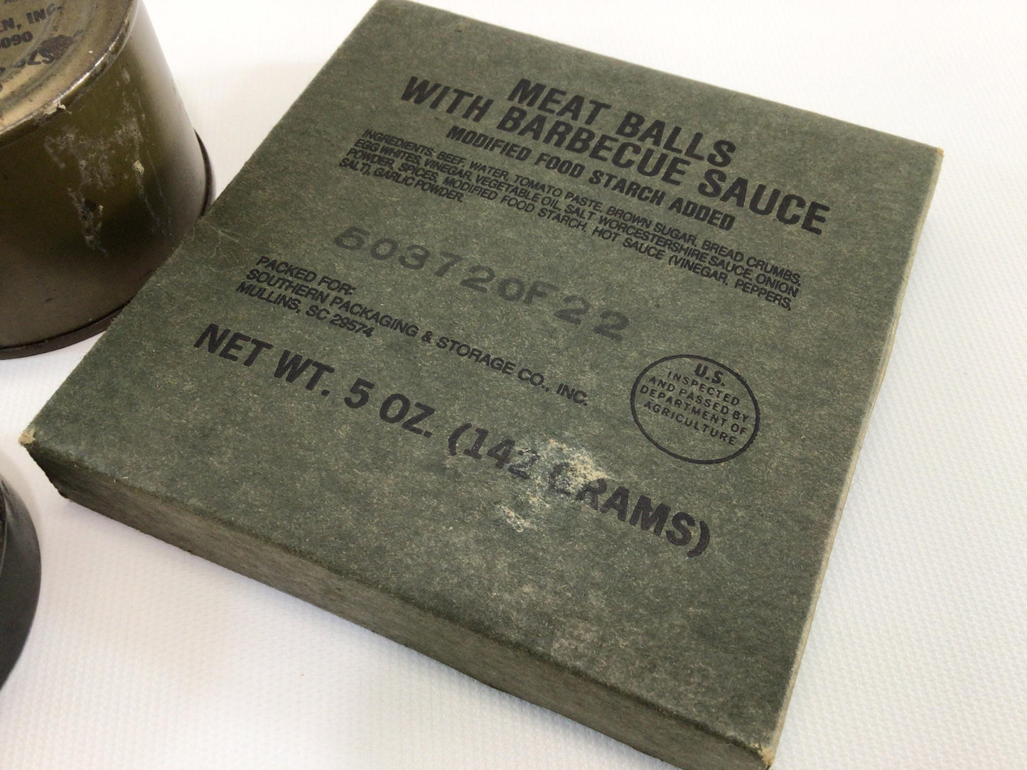 Food Rations Lot Vintage 1980 MRE Meatballs Barbecue Sauce Nut Roll Peanut Butter