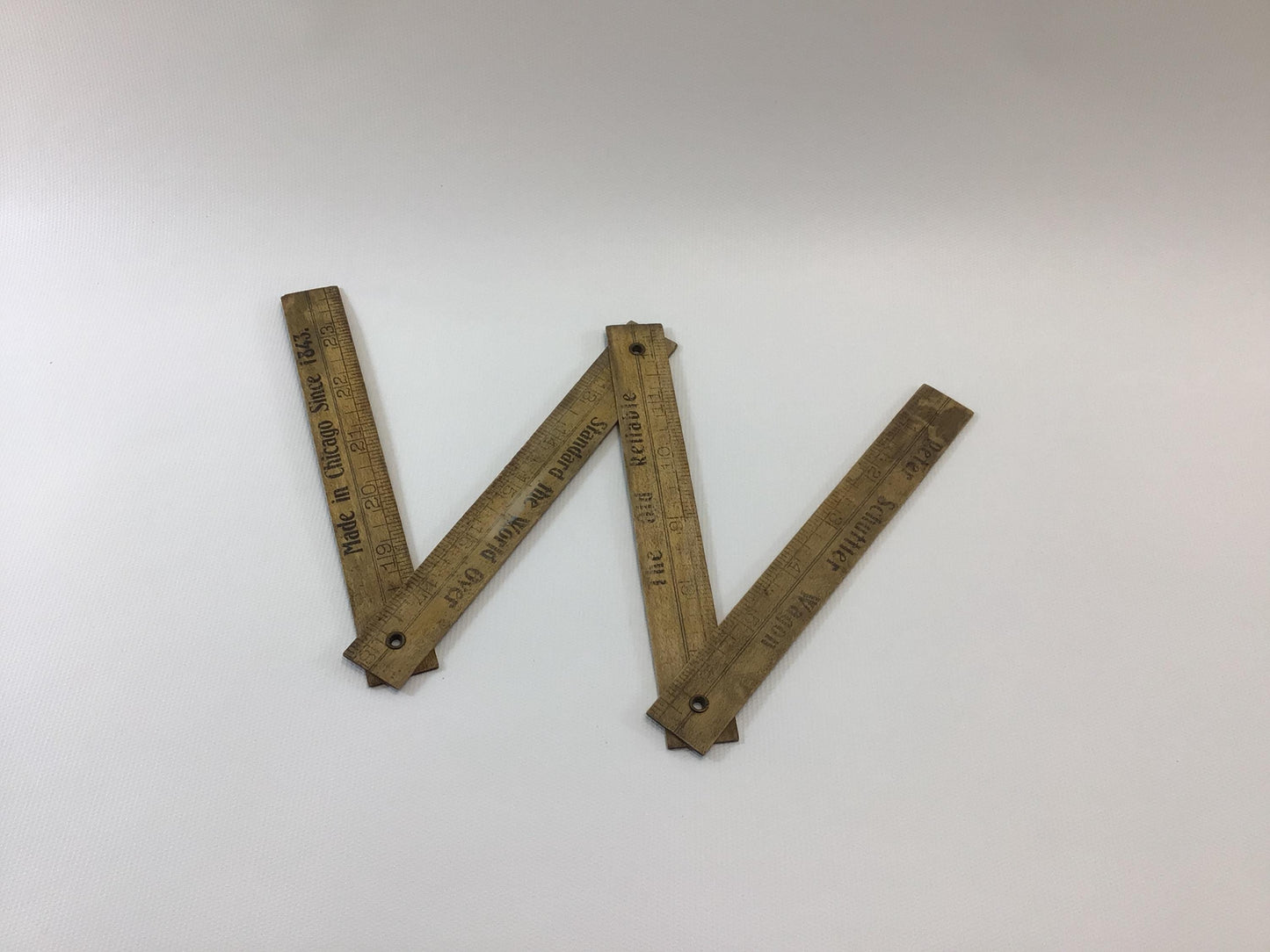 Folding 24" Ruler Peter Schuttler Farm Wagons Chicago Antique Advertising Give Away Premium
