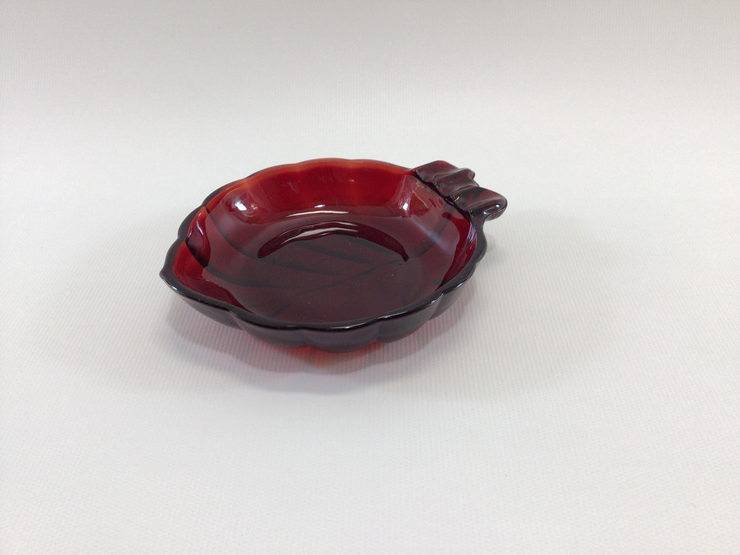 Ruby Red Glass Ashtray Mid Century Card Party Table Home Decor