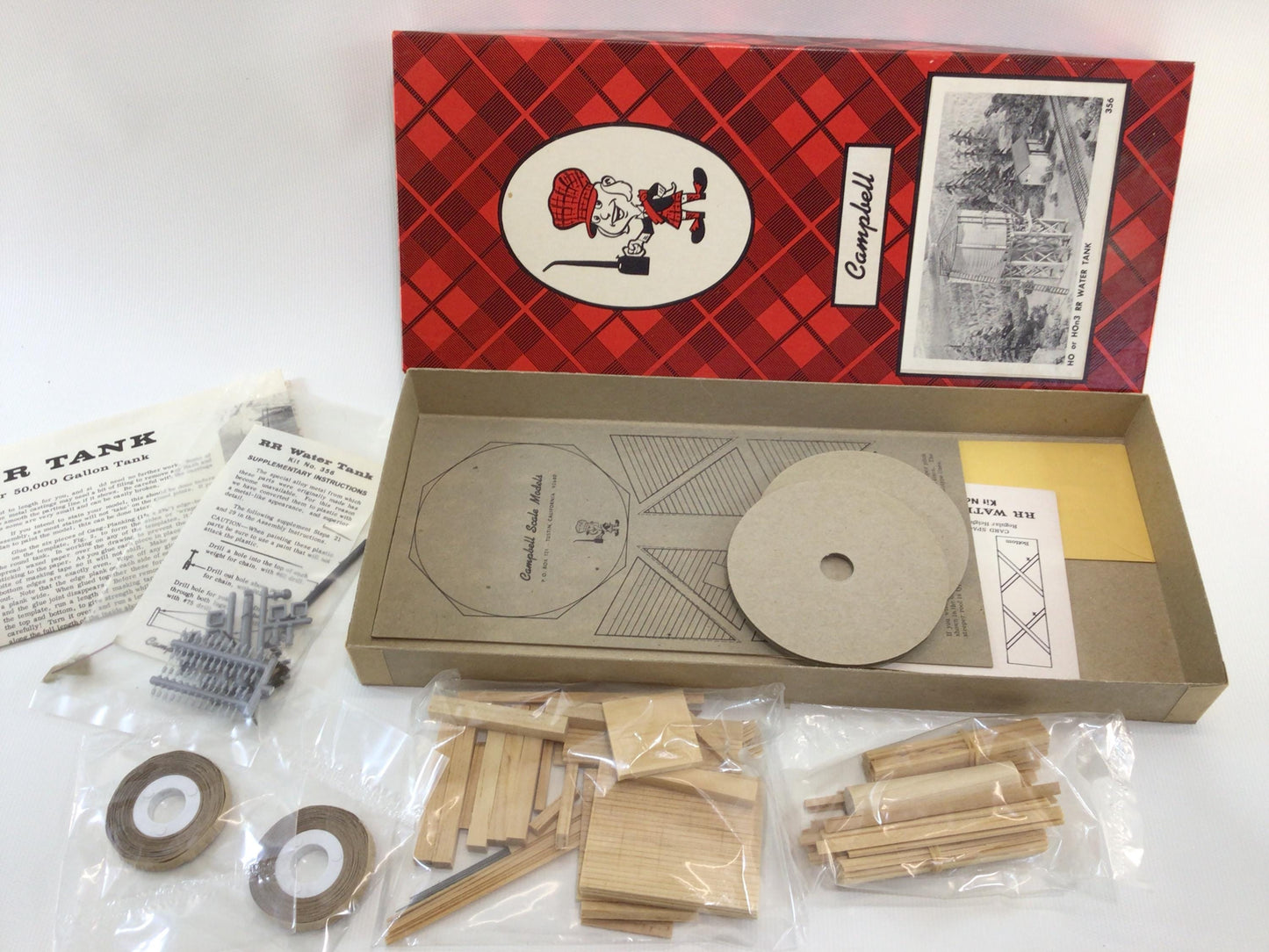 Campbell HO Scale Model Railroad Water Tank No 356 Vintage Modeling Kit