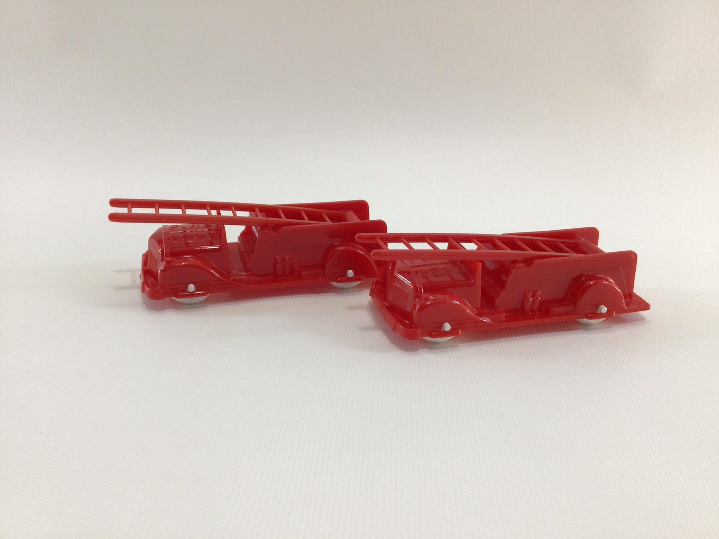 Fire Dept 4" Vintage Hard Plastic Kitschy Dime Store Toy Vehicle Ladder Trucks
