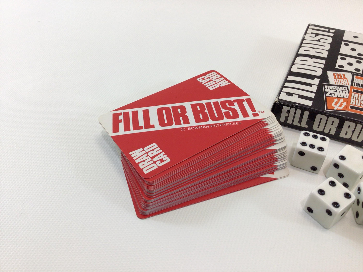 Fill or Bust! 1987 Bowman Games Vintage Family Fun Dice / Card Game