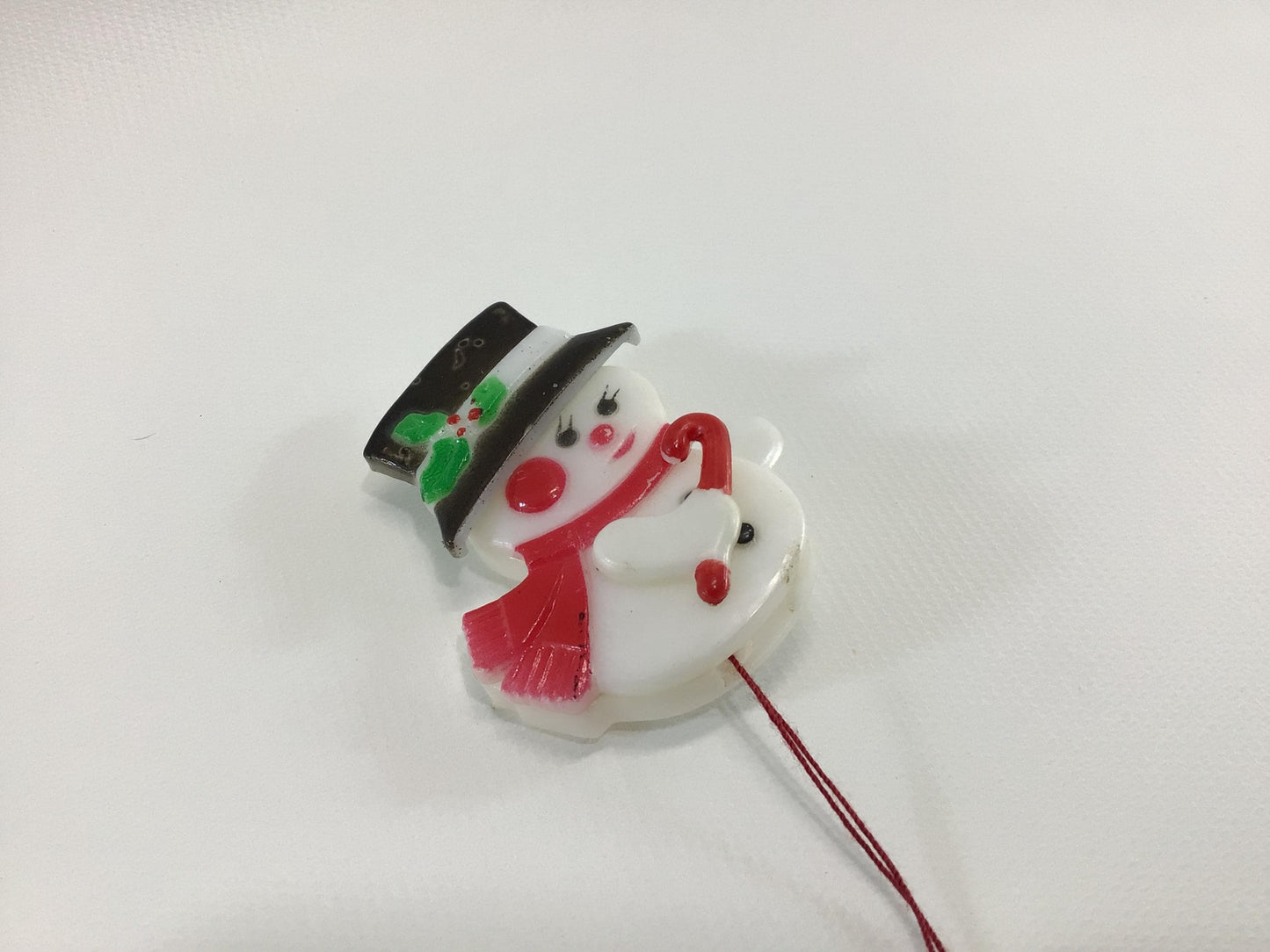 Hard Plastic Articulated Snowman Brooch Vintage Christmas Pull Toy Pin 1970s Christmas Kitschy Nostalgic Holiday Jewelry