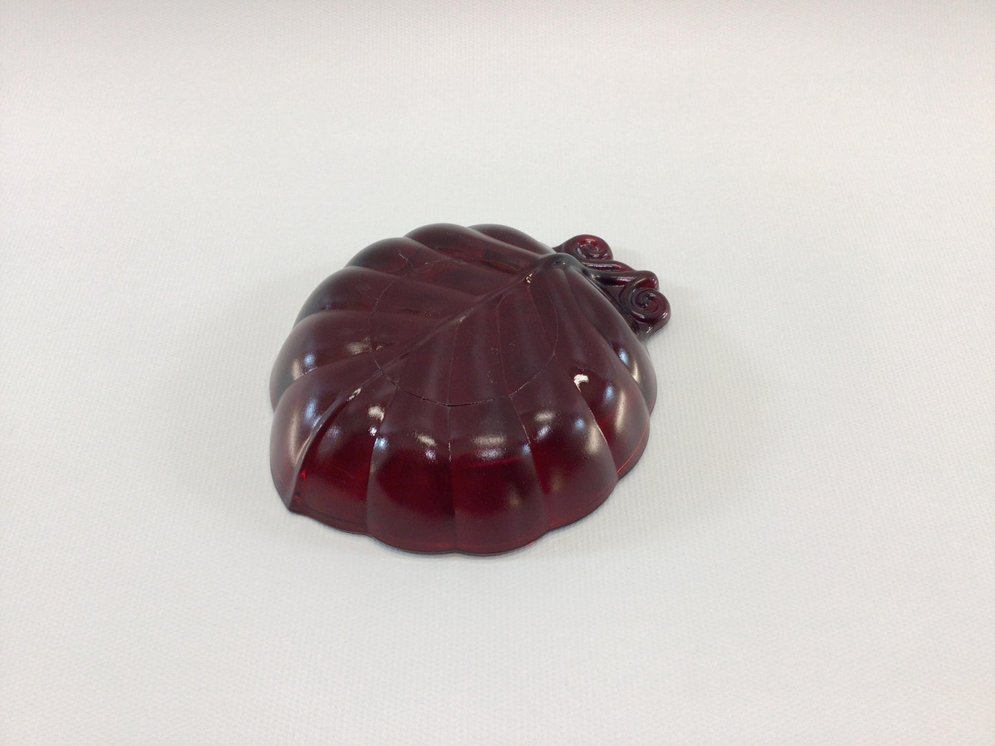 Ruby Red Glass Ashtray Mid Century Card Party Table Home Decor