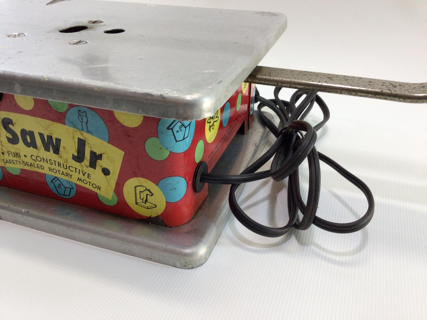 Tin Lithograph Toy Jigsaw BVI Jig Saw Jr Vintage Electric Powered Woodworking Tool