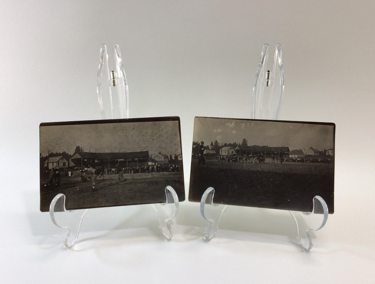 Antique Ephemera RPPC Real Photo Postcards Football Game At the Line and Punting from the End Zone