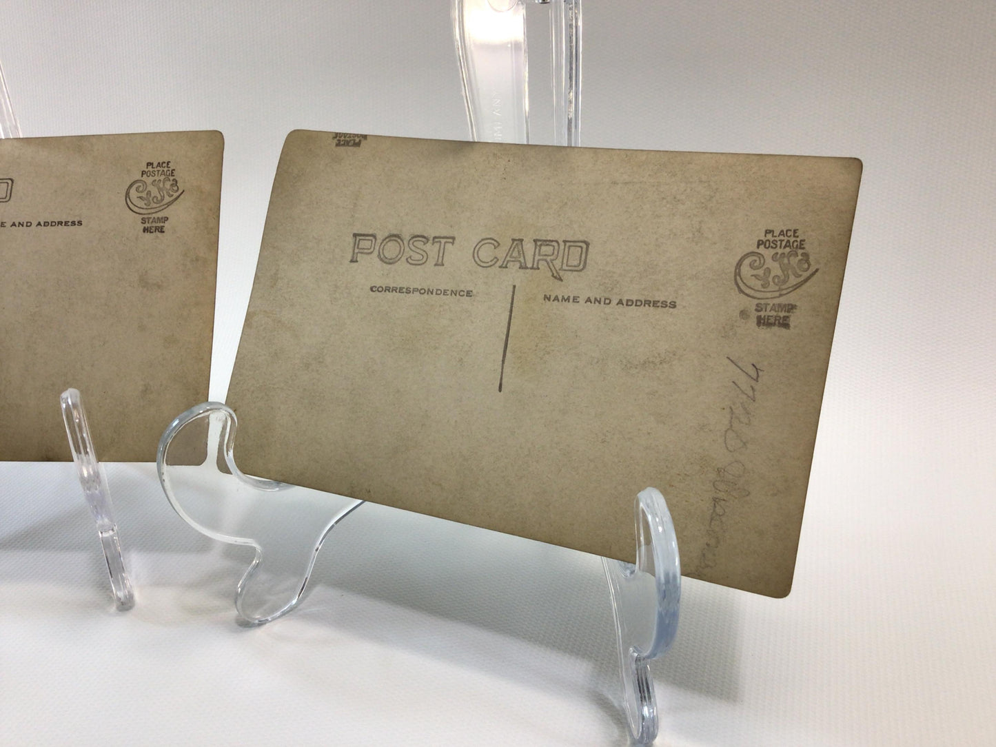 Antique Ephemera RPPC Real Photo Postcards Football Game At the Line and Punting from the End Zone
