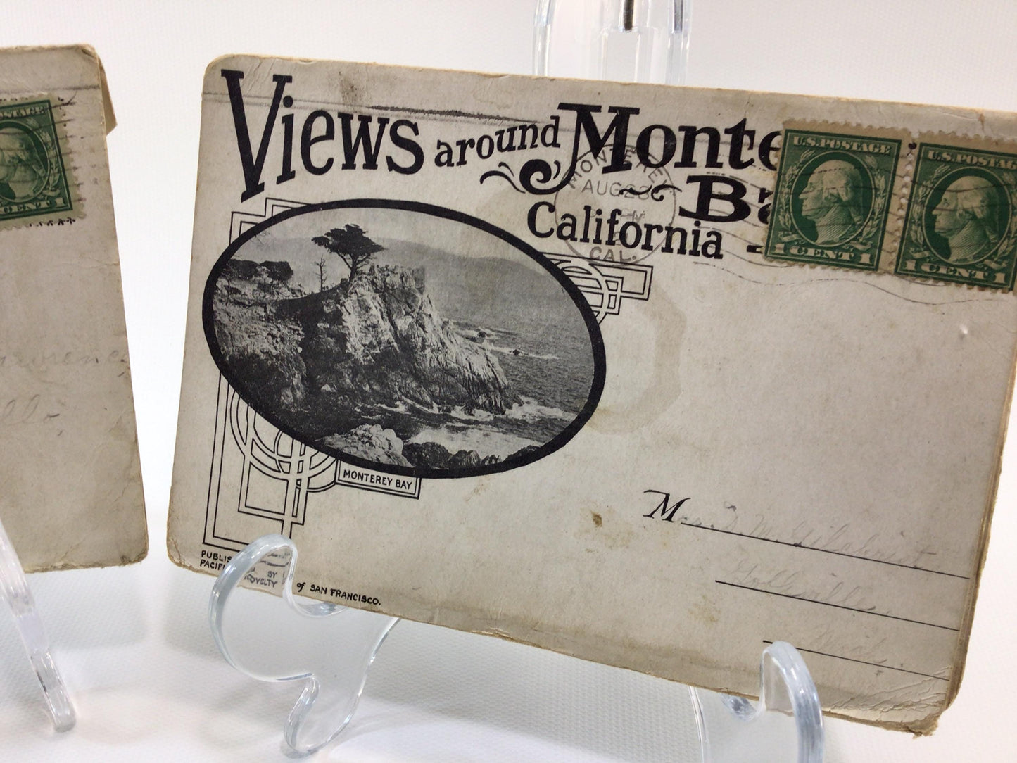 Pacific Coast Souvenir Foldout Postcards Antique 1920s Ephemera The Coast Line Railway and Monterey Bay