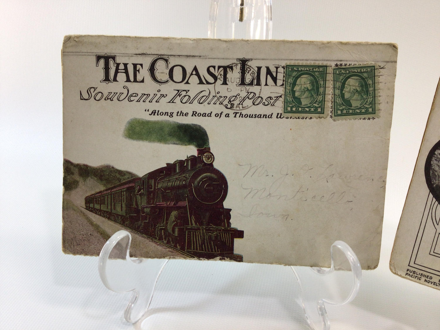 Pacific Coast Souvenir Foldout Postcards Antique 1920s Ephemera The Coast Line Railway and Monterey Bay