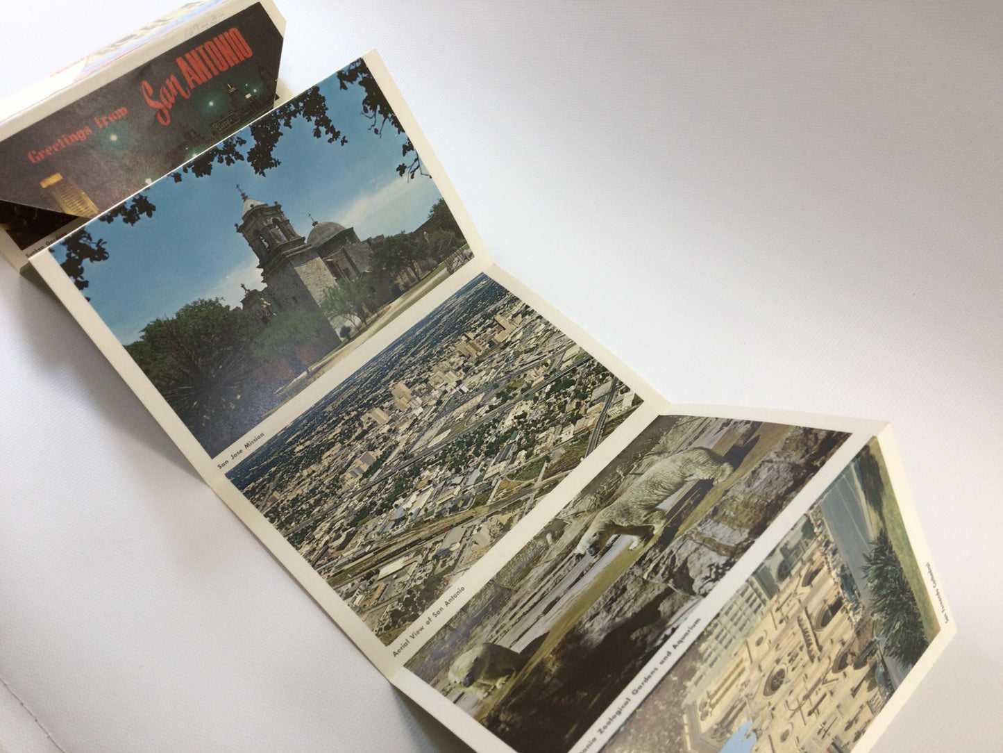 Greetings from San Antonio Foldout Souvenir Postcard Vintage Collectible Ephemera