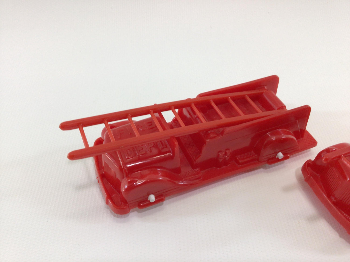 Fire Dept 4" Vintage Hard Plastic Kitschy Dime Store Toy Vehicle Ladder Trucks