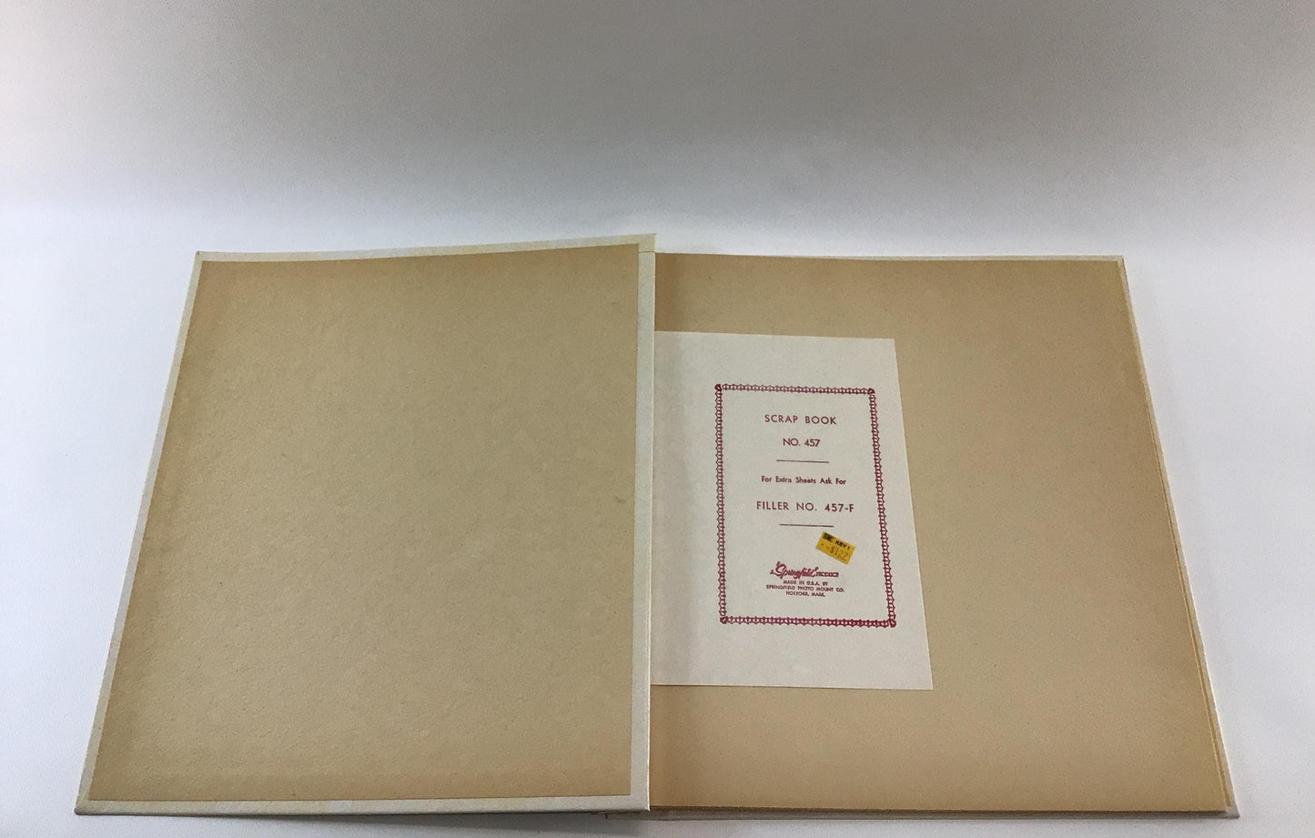 Vintage 12 x 13 Construction Paper Photograph Album Off White Scrapbook - Unused No Photos