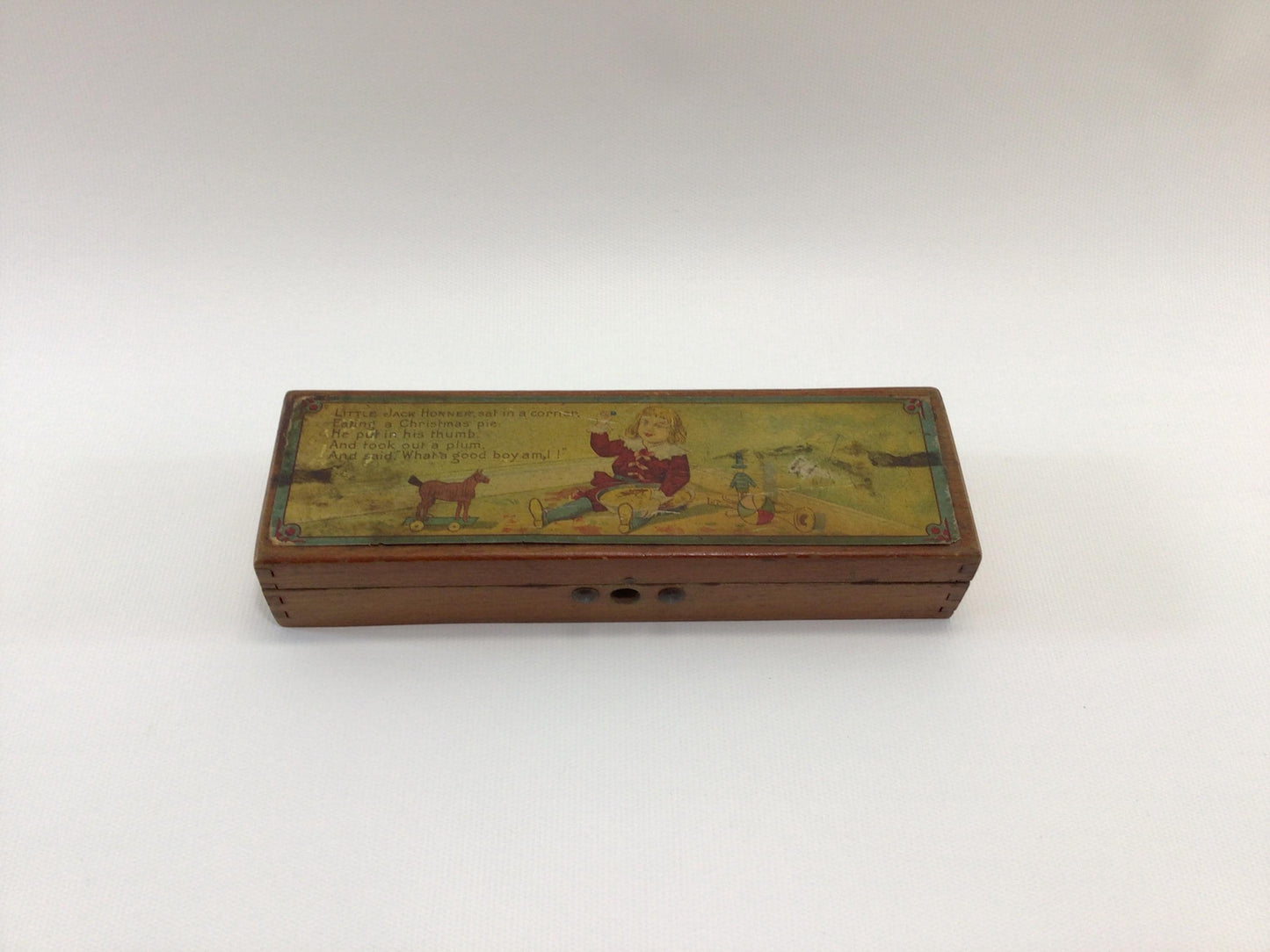 Jack Horner Locking Pencil Box Antique School Days Desk Accessory Toy