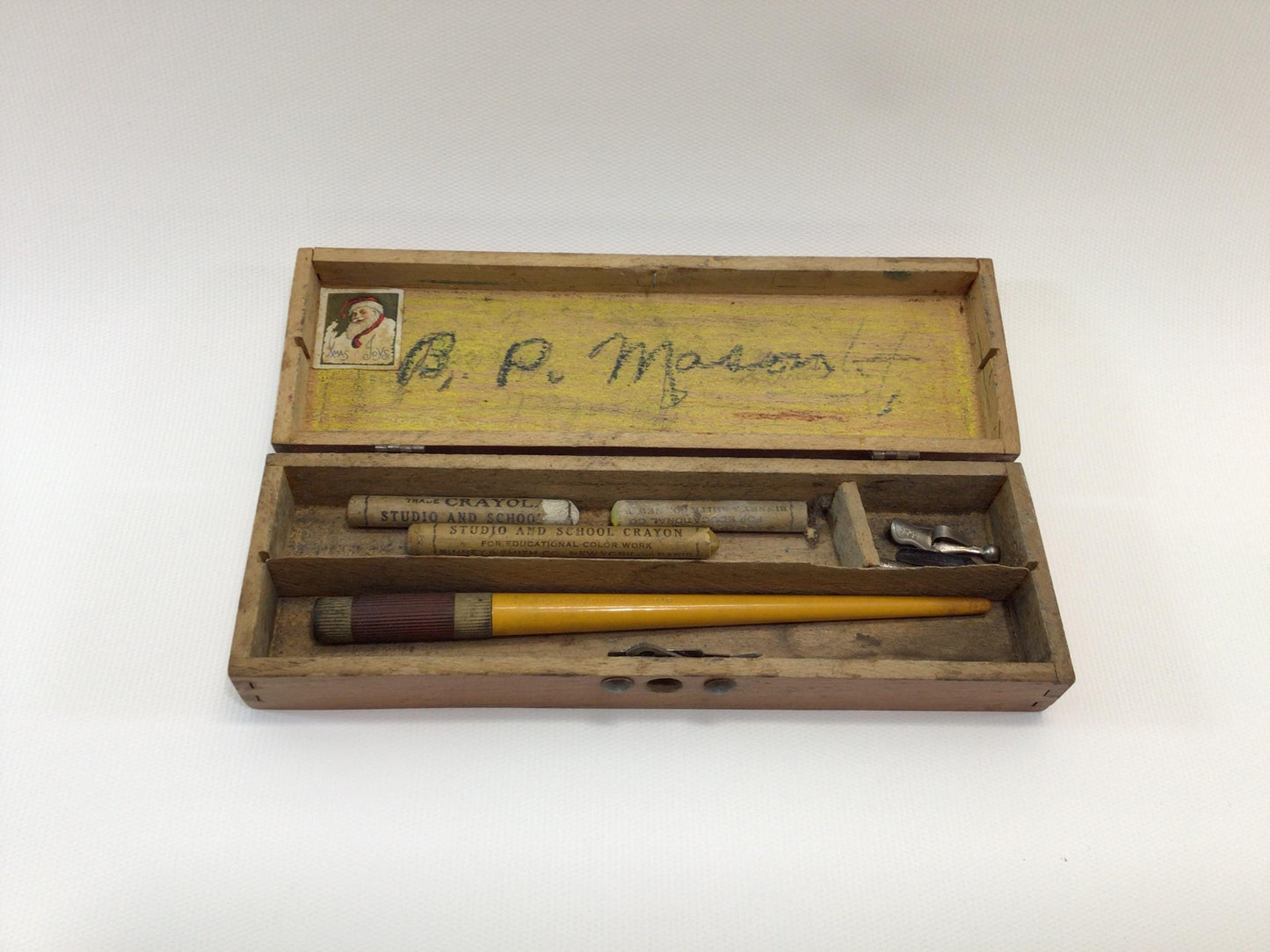 Jack Horner Locking Pencil Box Antique School Days Desk Accessory Toy