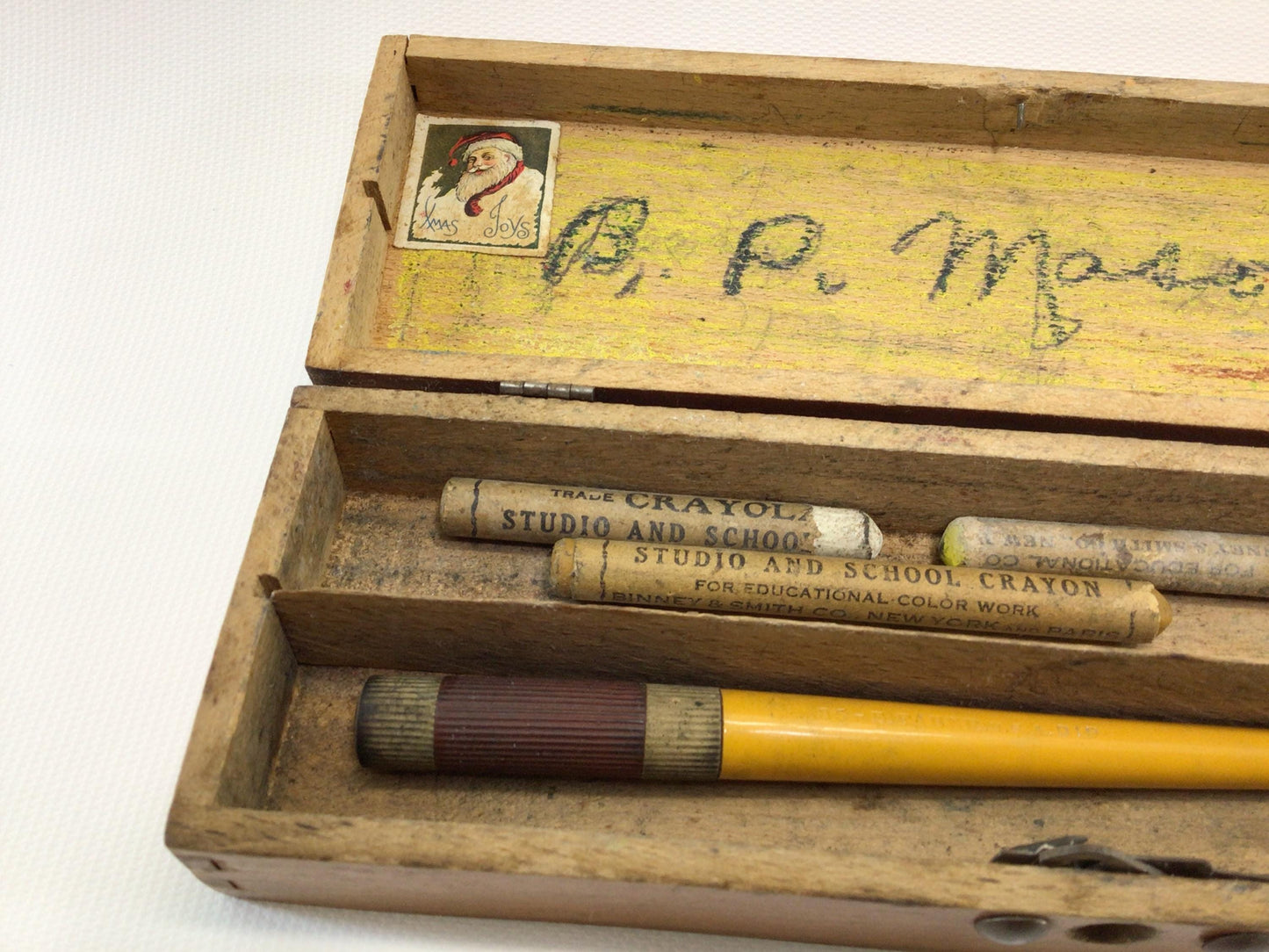 Jack Horner Locking Pencil Box Antique School Days Desk Accessory Toy
