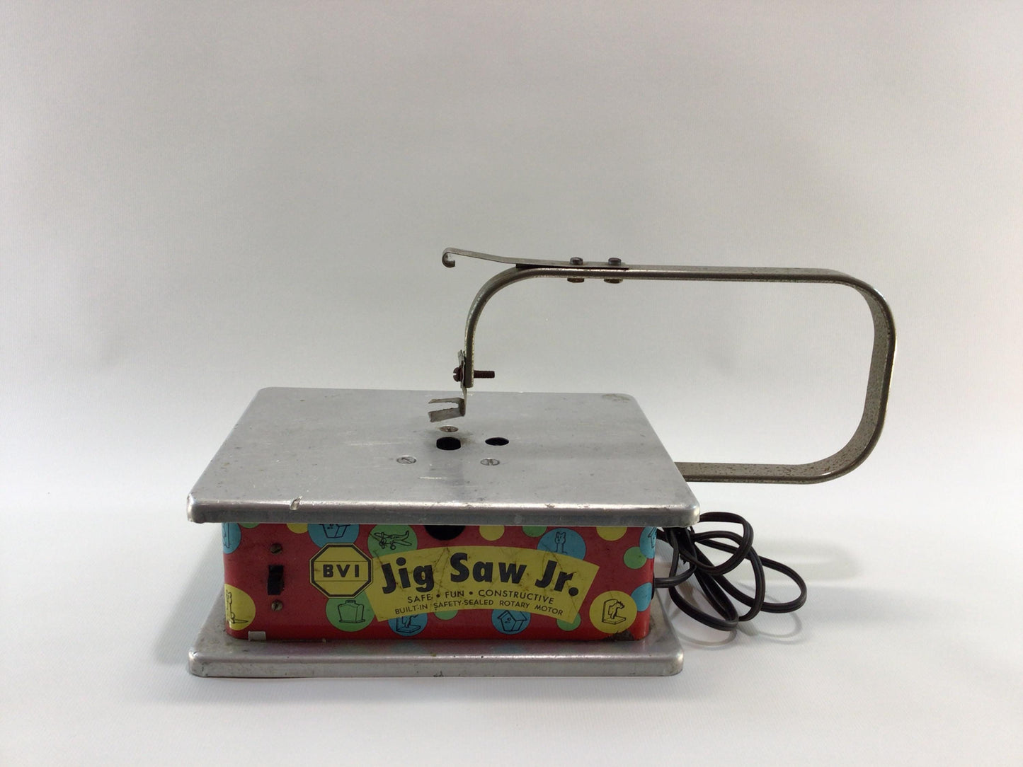 Tin Lithograph Toy Jigsaw BVI Jig Saw Jr Vintage Electric Powered Woodworking Tool