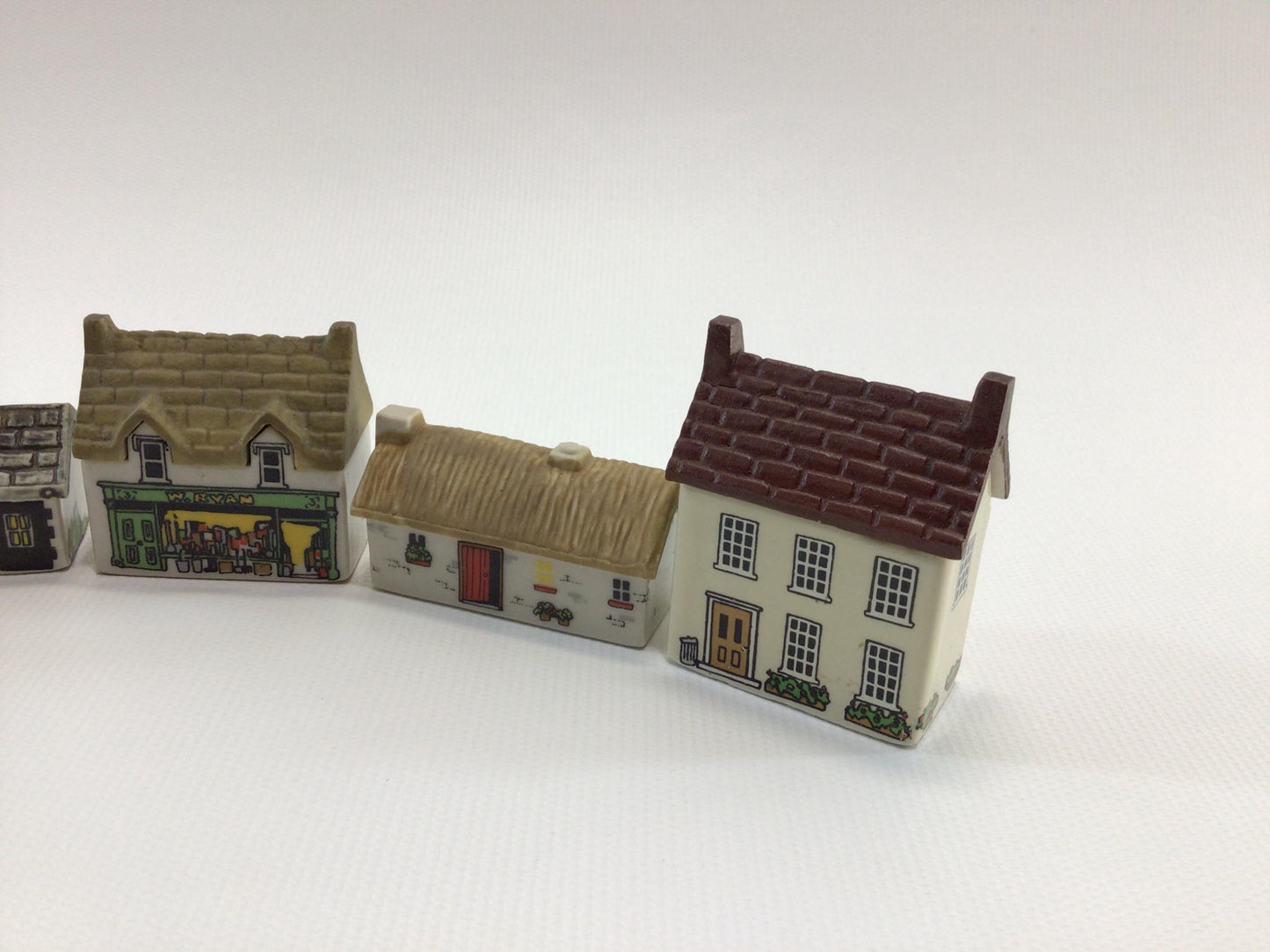 Wade Miniature Porcelain Bally-Whim Irish Village Vintage Collectible Figurines Lot of 6