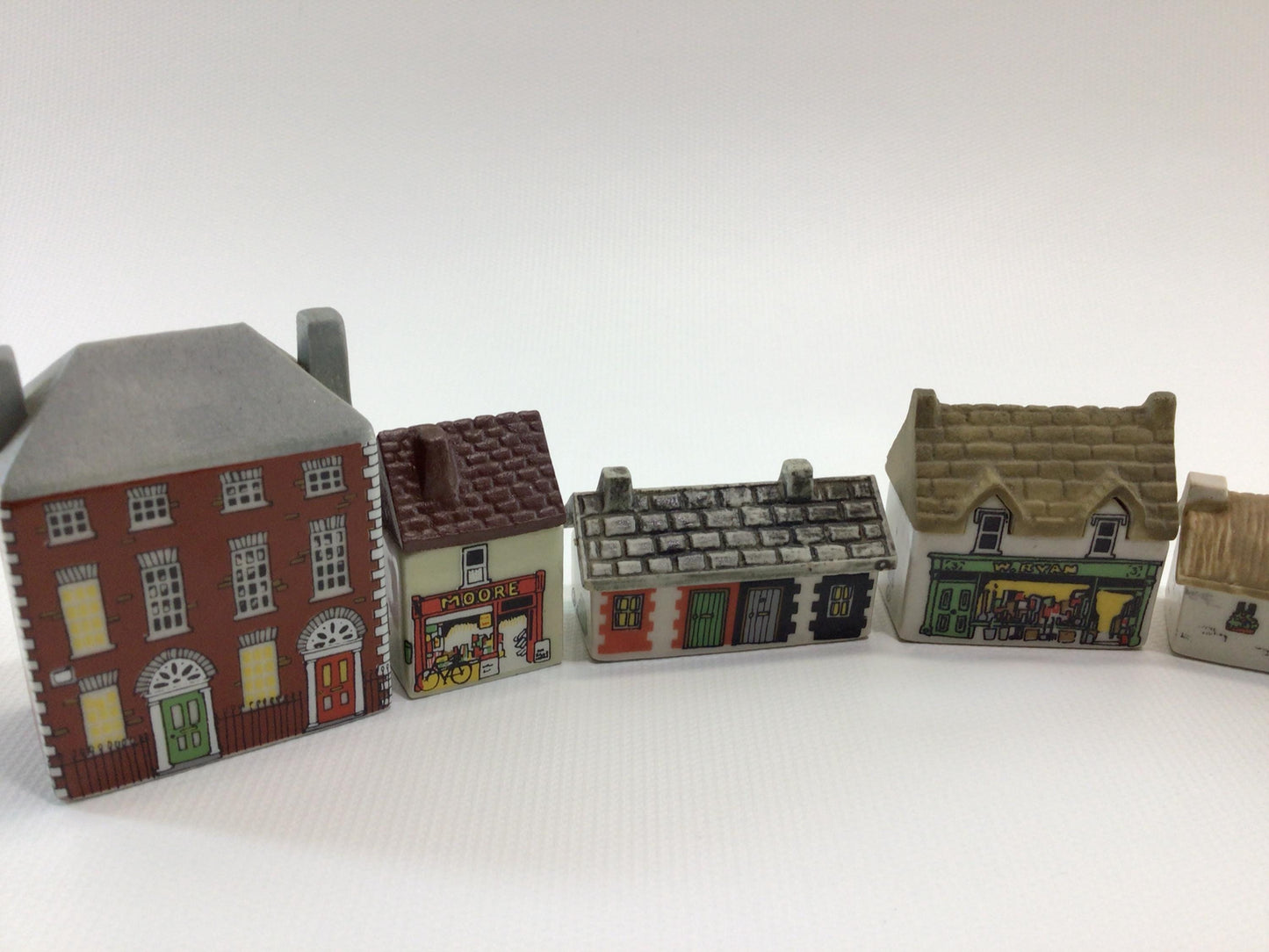 Wade Miniature Porcelain Bally-Whim Irish Village Vintage Collectible Figurines Lot of 6