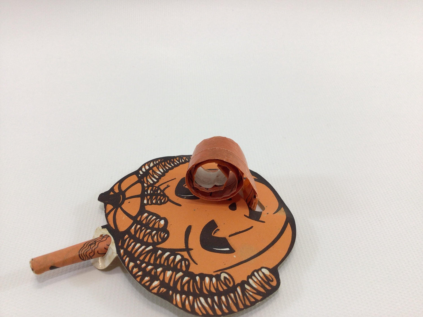 Halloween Paper Blowout Horn Party Noise Maker JOL Jack O Lantern Mid Century Made in Japan Holiday Ephemera