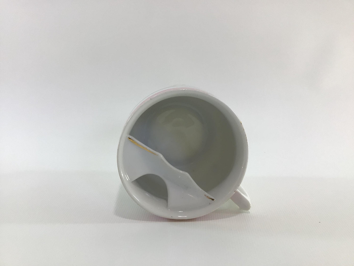 Mustache Cup Ceramic Coffee Mug Antique Hand Painted Gold Gilt Dining Decor