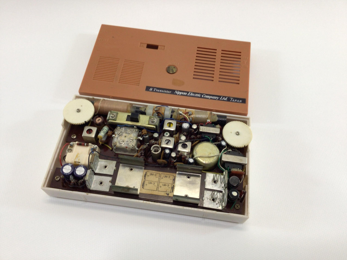 Vintage 8 Transistor Pocket MW SW Radio Nippon Electric Company Model NT-880A Analog Audio Electronics - Nonworking Parts Repair Display