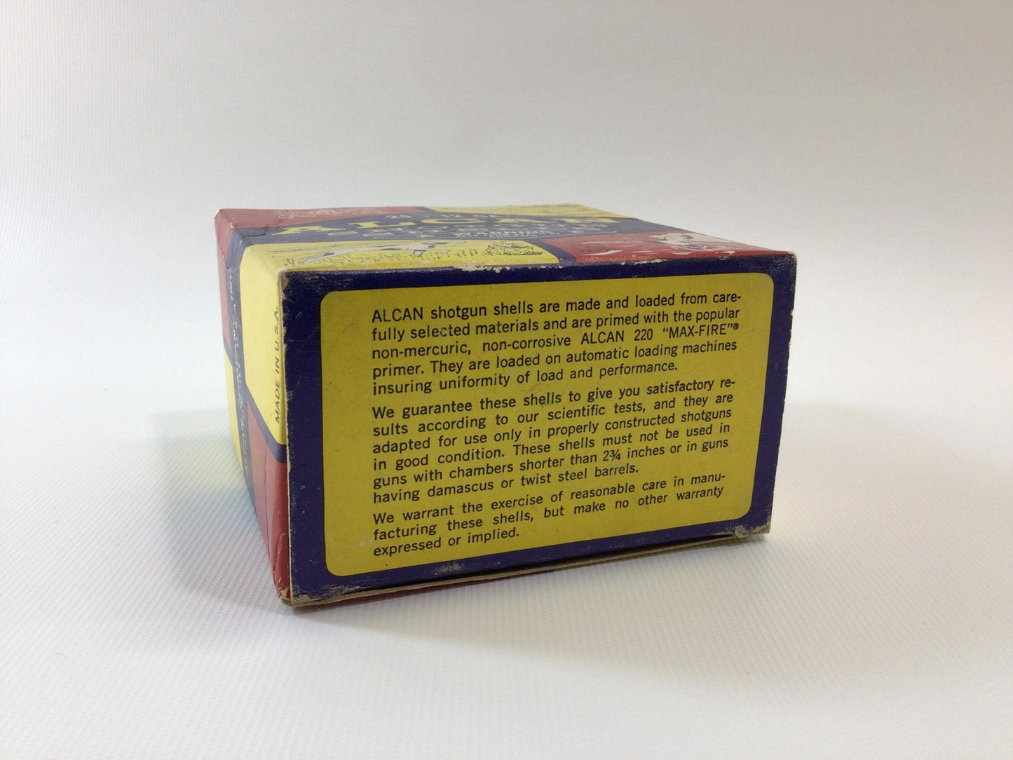 ALCAN 12 Gage Shotgun Shells Empty Box Vintage Sports Hunting Advertising Ephemera