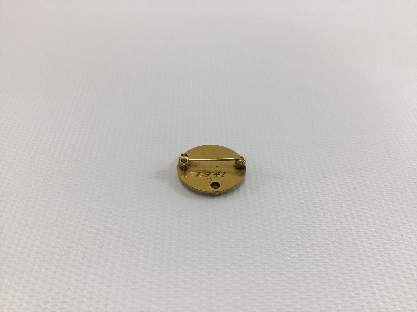 Vintage Lapel Pin with Garnet Service Award Pioneer Supreme Forest Woodmen Circle
