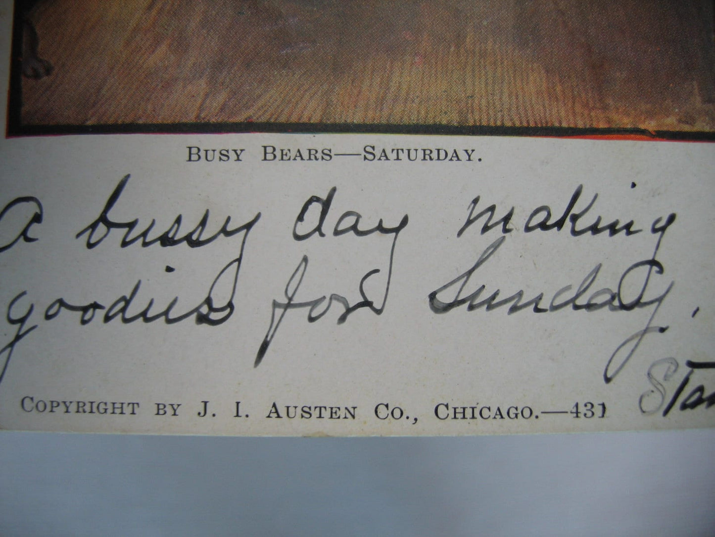 Antique Postcard 1900's Busy Bears Saturday Teddy Bear Funny Humor Posted