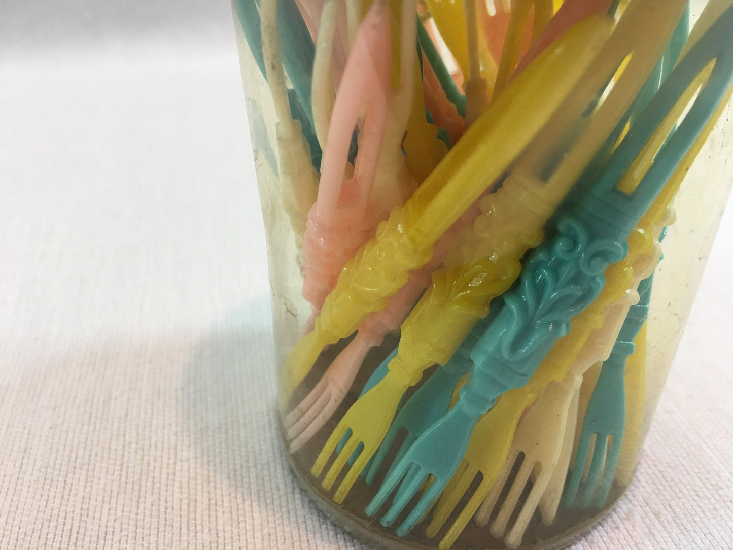 Vintage Hors d'oeuvre Appetizer Picks Smarty Picks Entertaining Party Retro Buffet Utensils Pink Aqua Teal Yellow and White