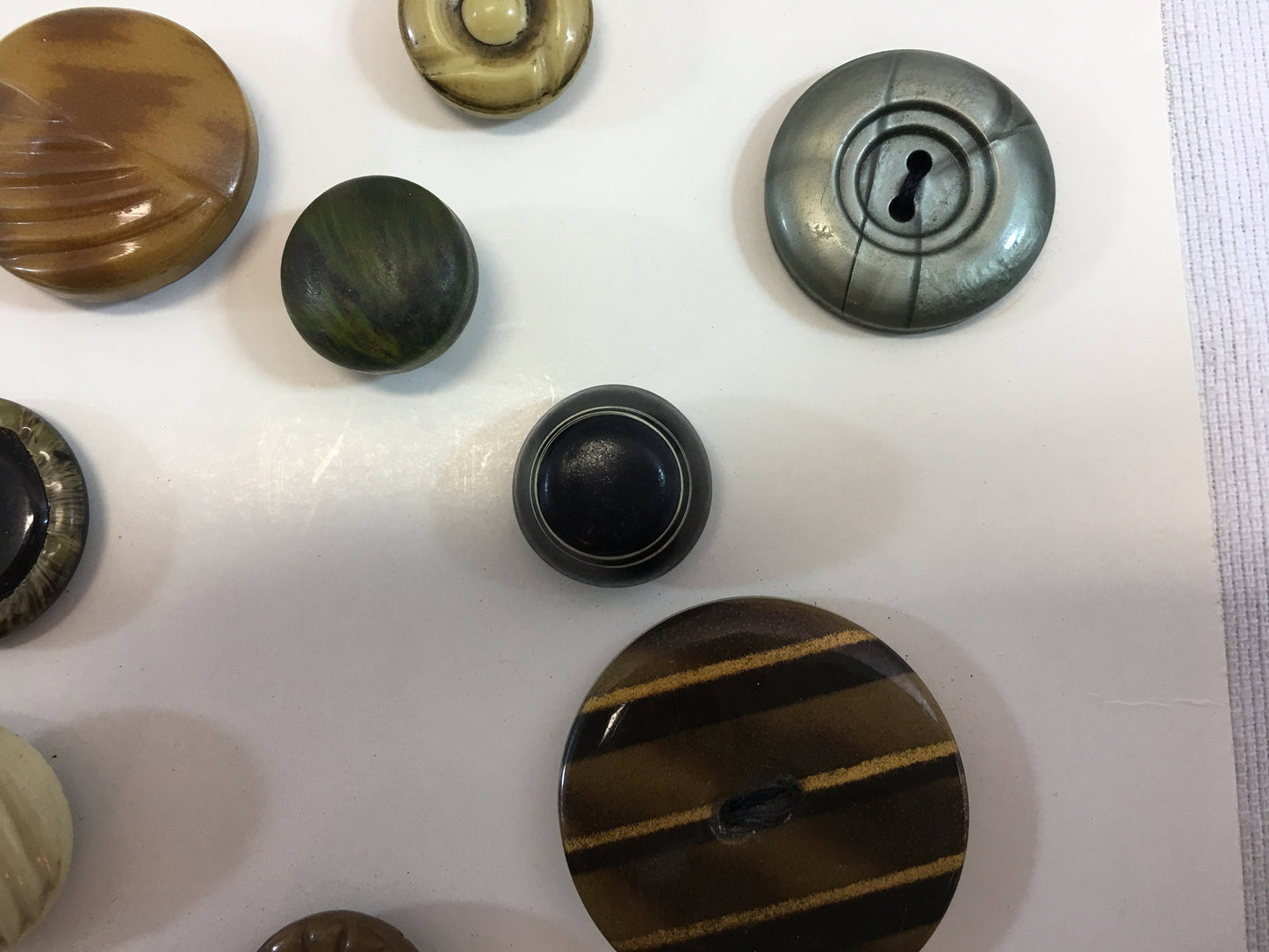 Button Collection Card Antique Vintage Variety of Mostly Celluloid Tight Back