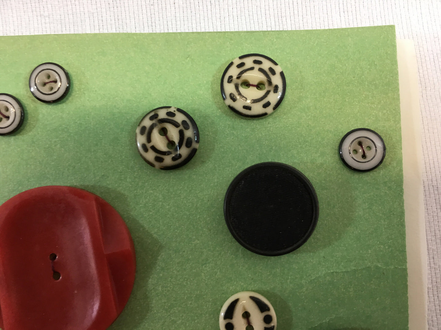 Button Collection Card Antique Vintage Variety of Plastic, Celluloid, Fabric & Goodyear Rubber