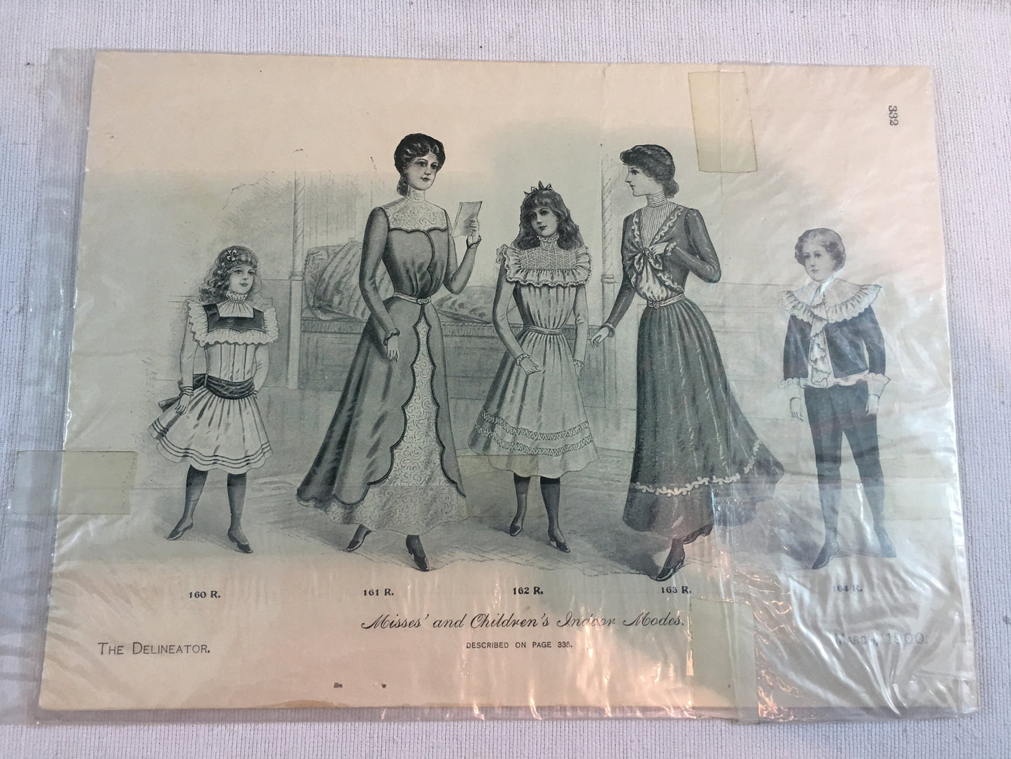 Victorian Fashion Book Plate Etchings, Pg. 331 / 332 from the March 1900 Delineator Periodical