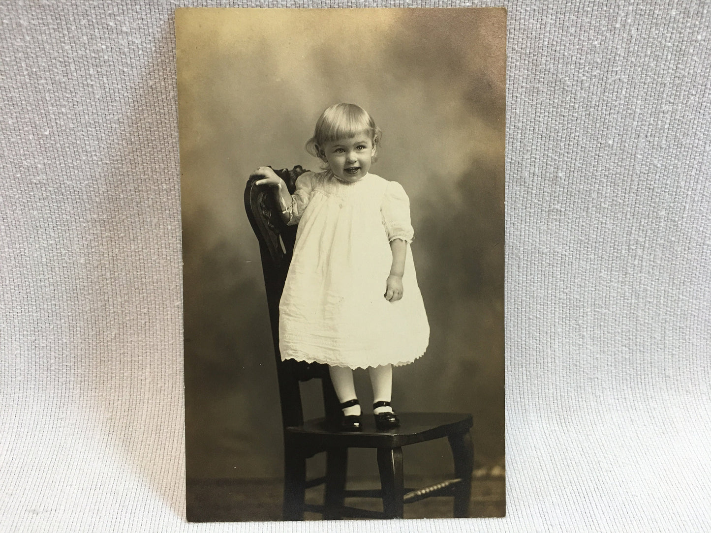 1913 RPPC Real Photo Postcard Little Girl, Ethel Brown age 21 months