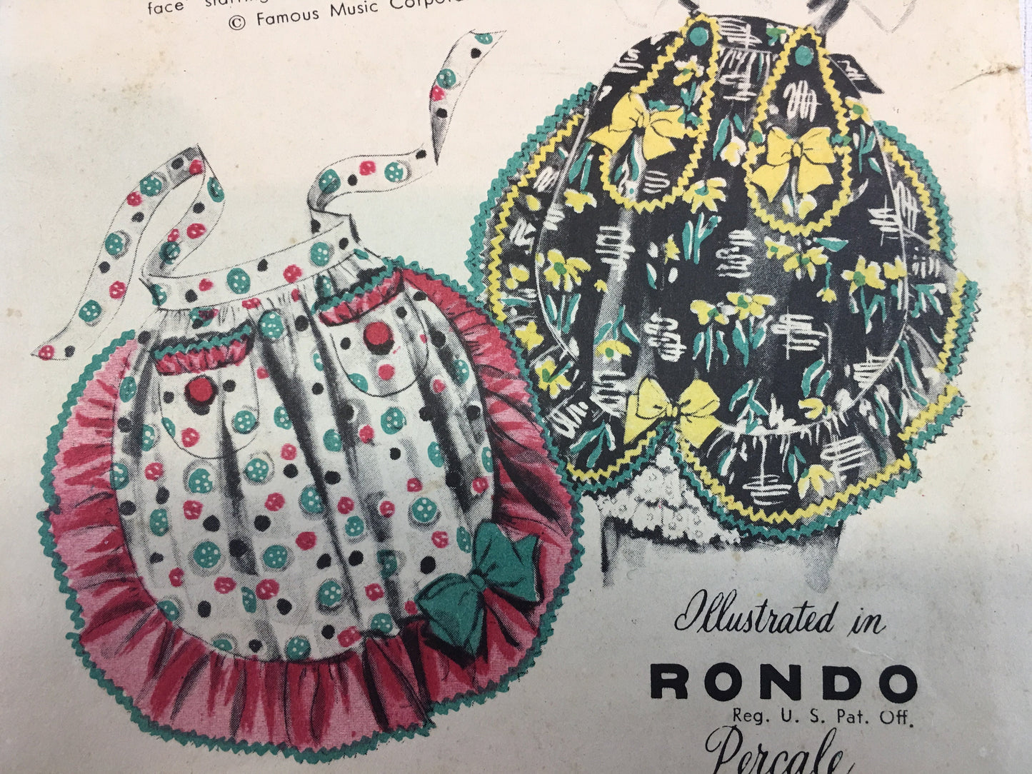 Vintage Advance Sewing Pattern Buttons and Bows Apron, J. C. Penney's Gift Premium