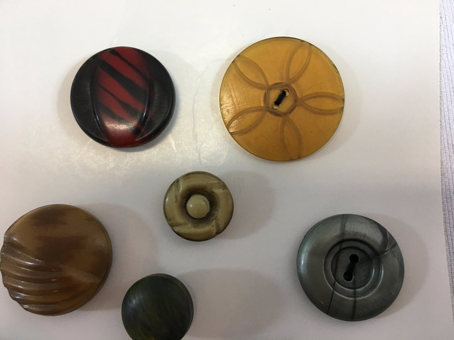 Button Collection Card Antique Vintage Variety of Mostly Celluloid Tight Back