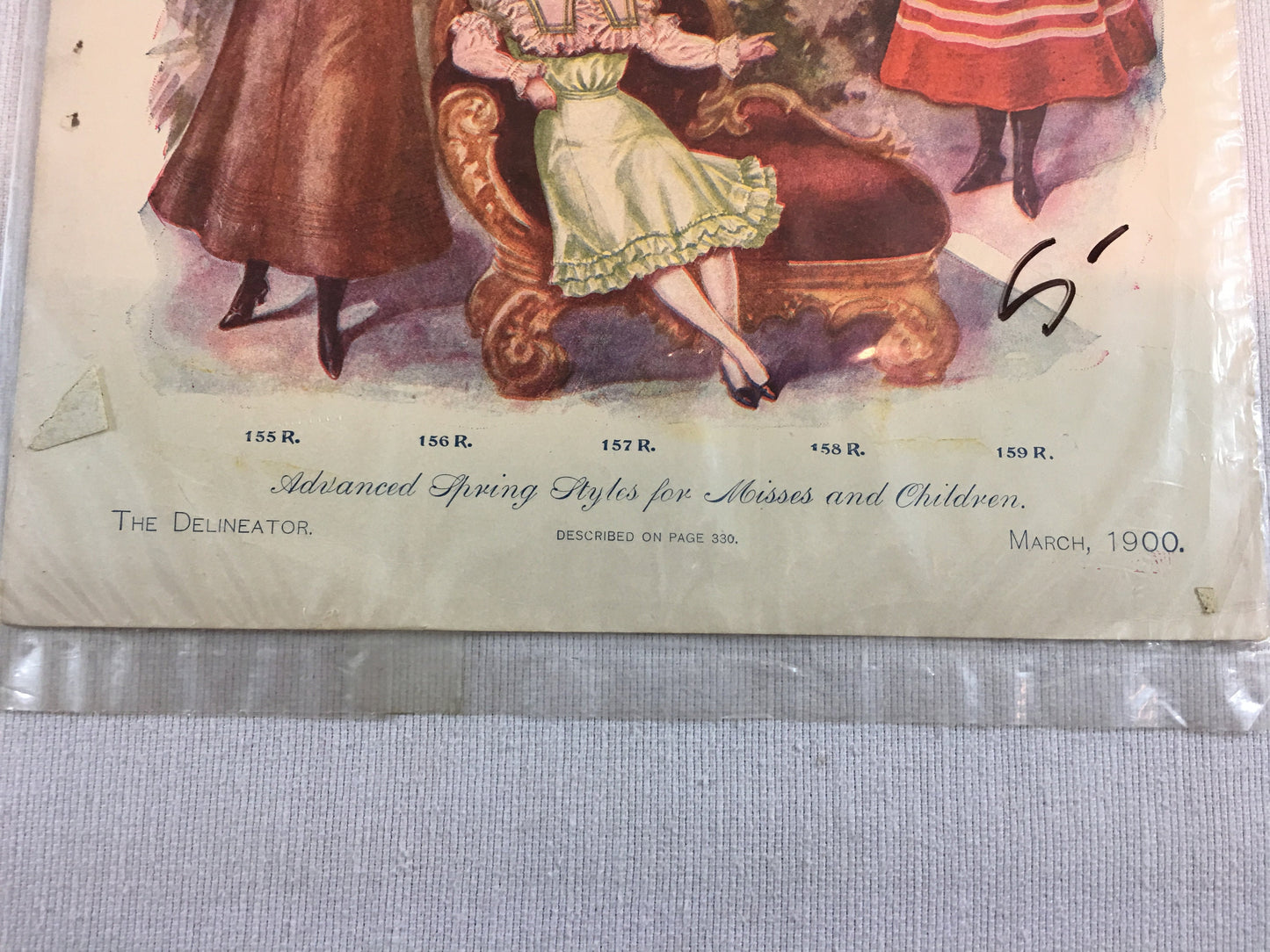 Victorian Fashion Book Plate Etchings, Pg. 331 / 332 from the March 1900 Delineator Periodical